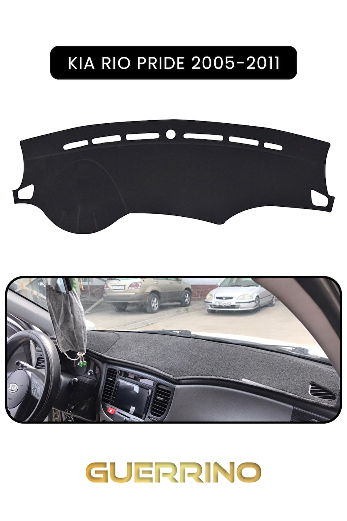 KİA RİO PRİDE 2005-2011TORPİDO KORUMA HALISI SİYAH KENAR