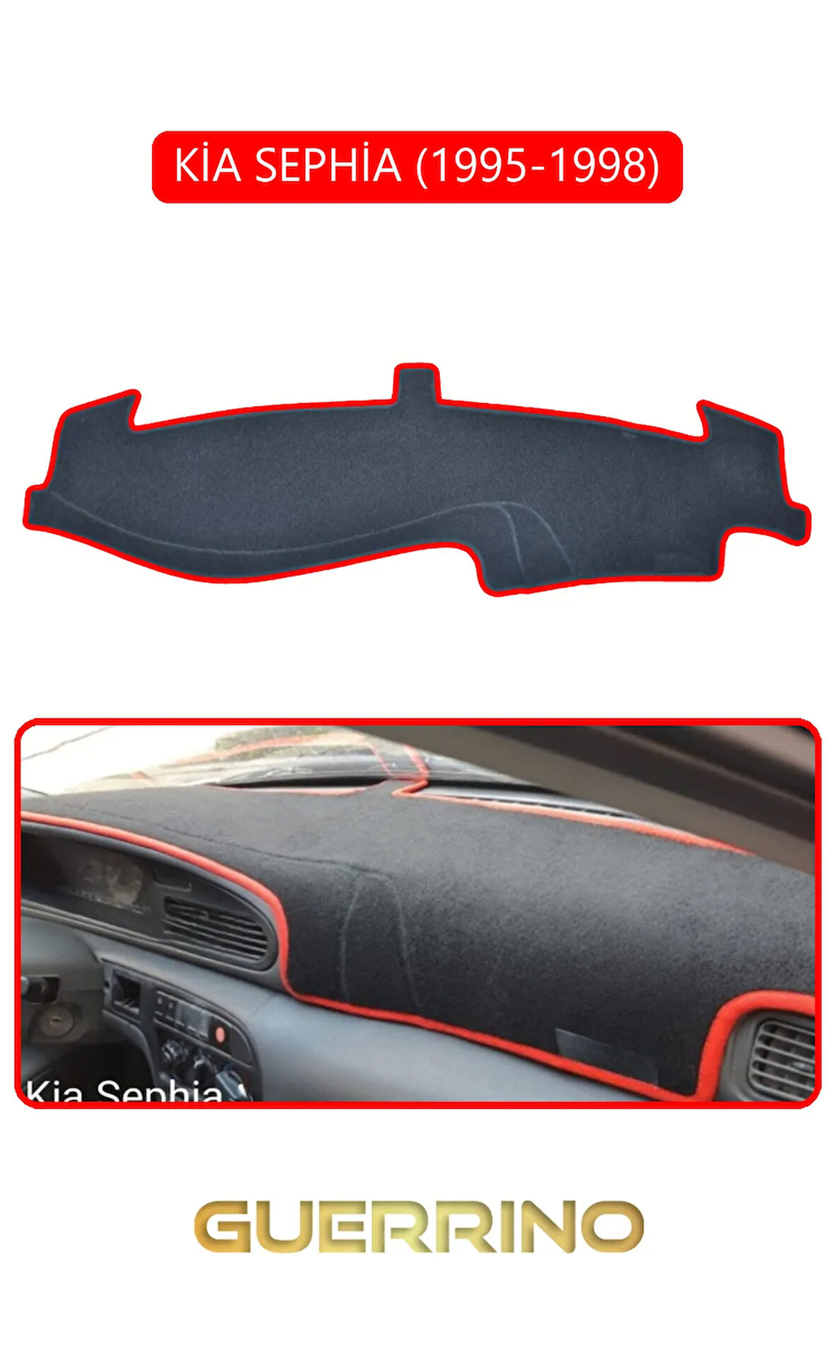 KİA SEPHİA 1995-1998TORPİDO KORUMA HALISI KIRMIZI KENAR