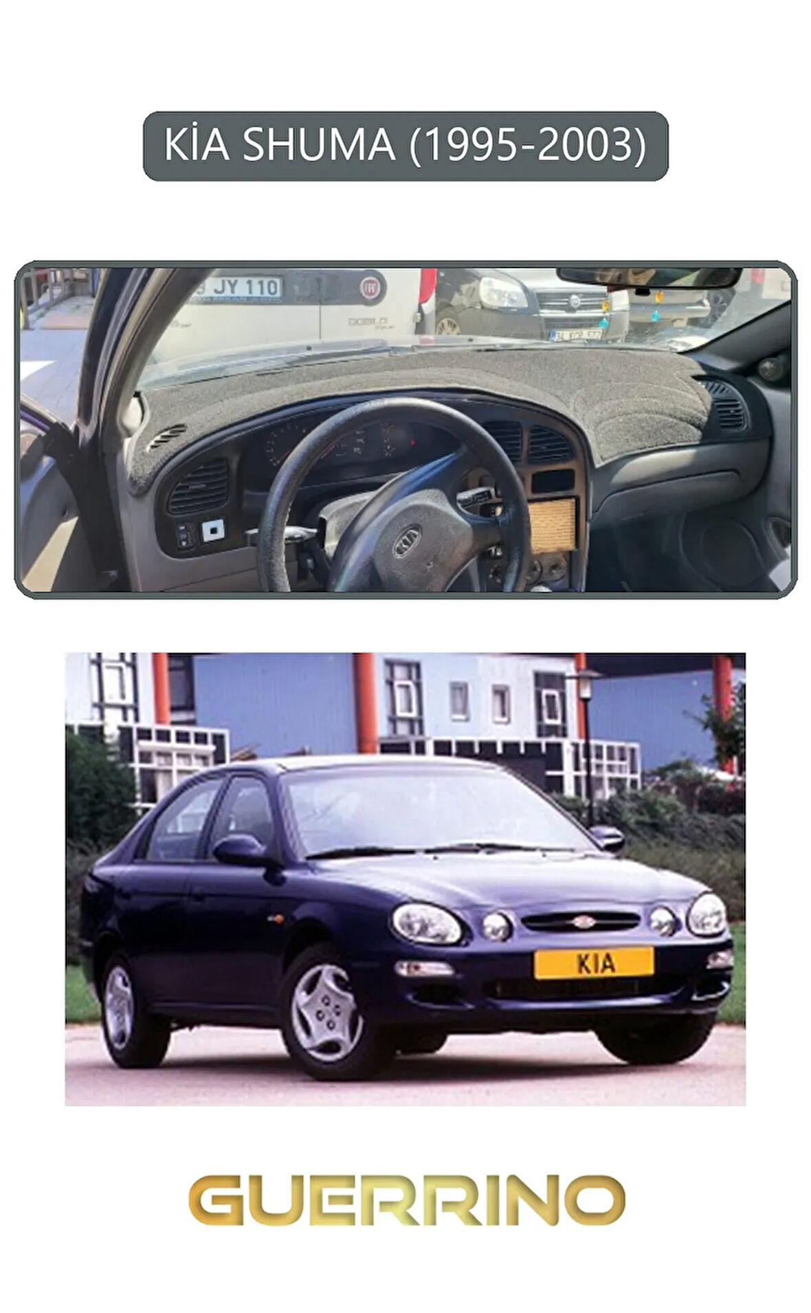 KİA SHUMA 1995-2003TORPİDO KORUMA HALISI GRİ KENAR