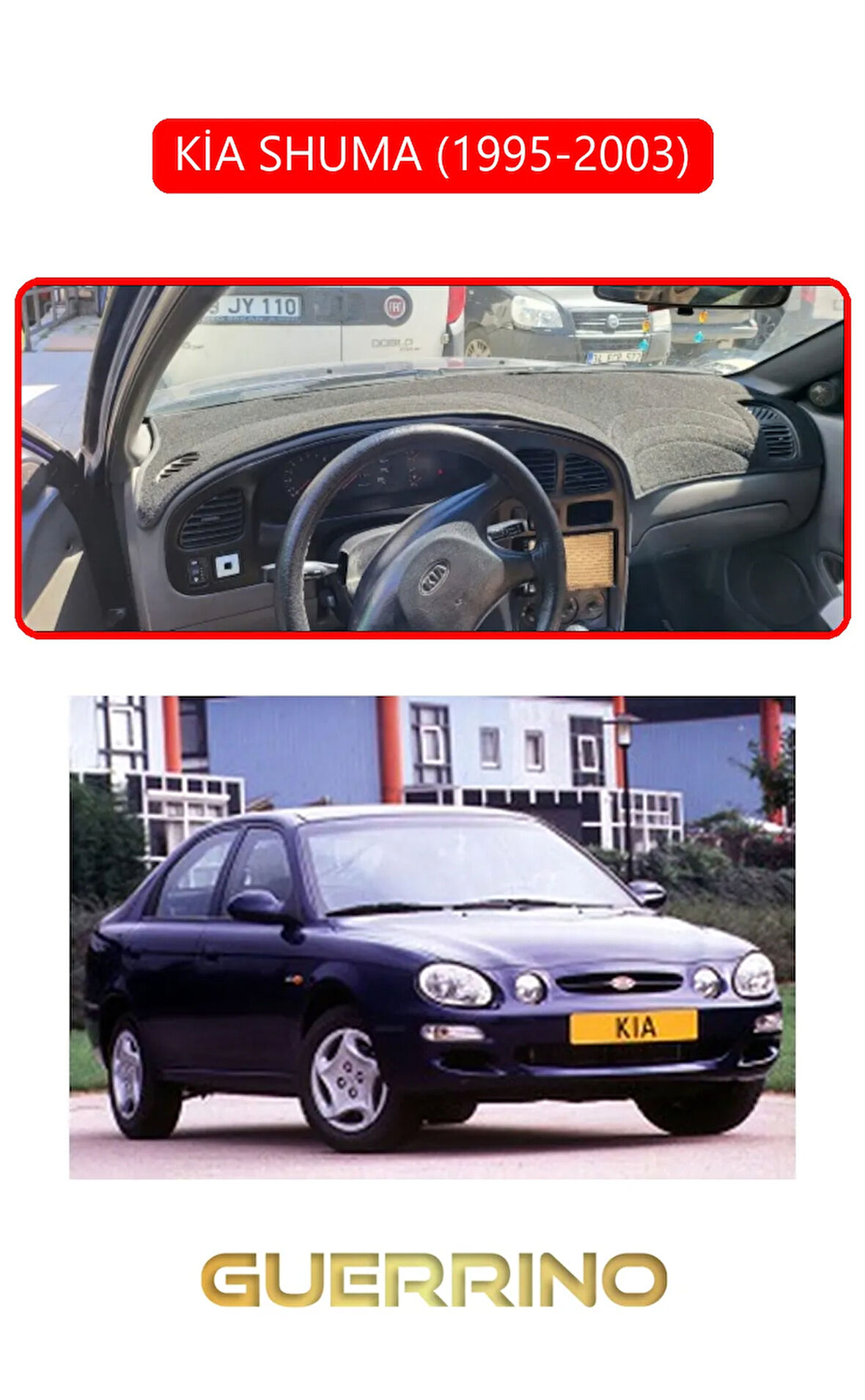 KİA SHUMA 1995-2003TORPİDO KORUMA HALISI KIRMIZI KENAR