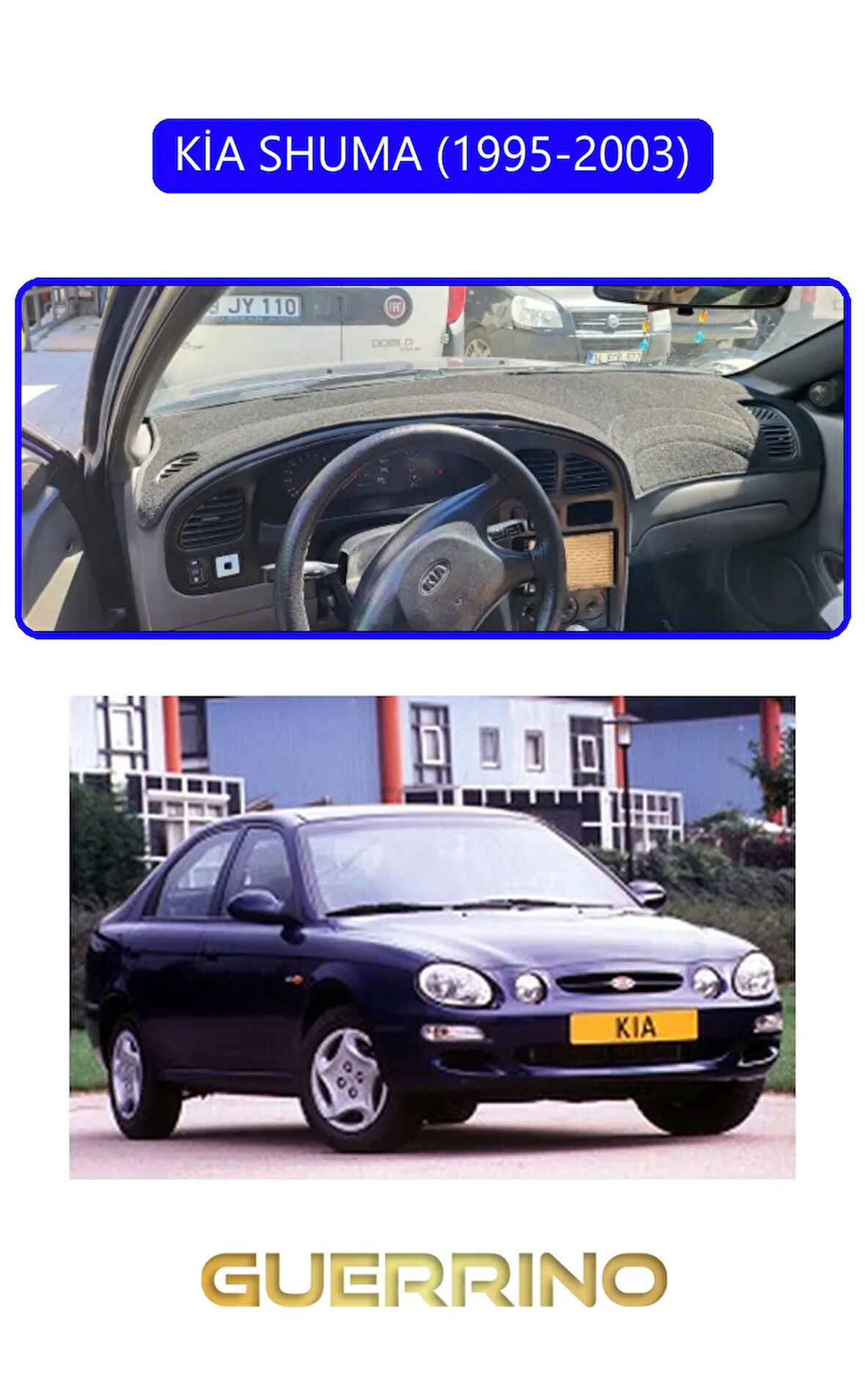 KİA SHUMA 1995-2003TORPİDO KORUMA HALISI MAVİ KENAR