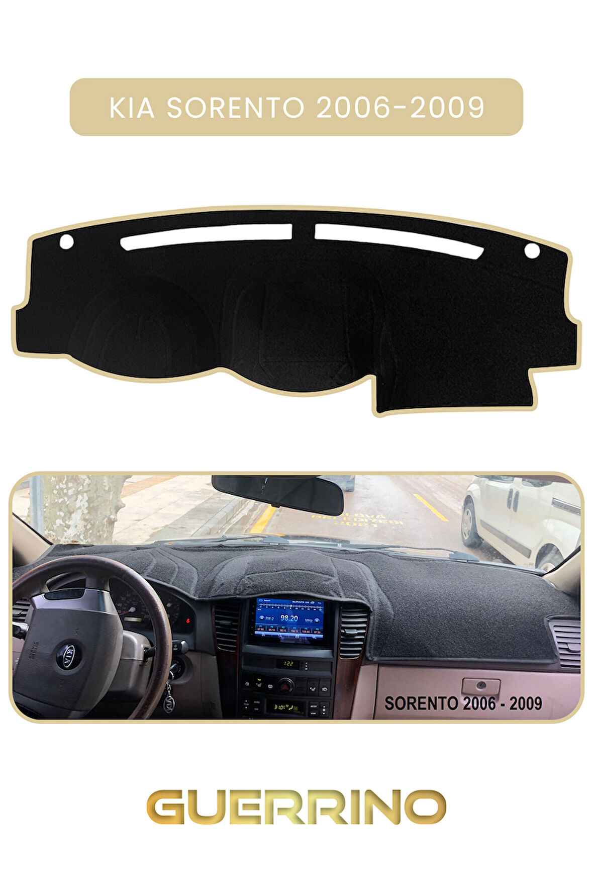 KİA SORENTO 2006-2009TORPİDO KORUMA HALISI BEJ KENAR