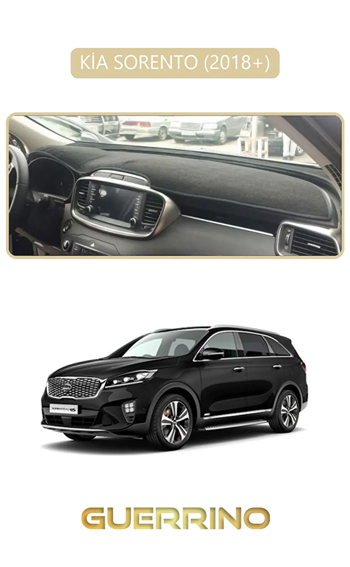 KİA SORENTO 2018+TORPİDO KORUMA HALISI BEJ KENAR