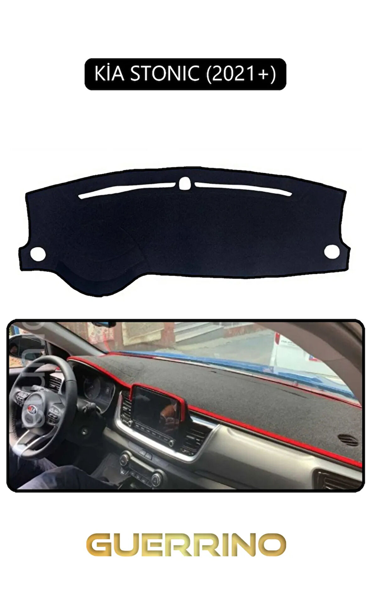 KİA STONIC 2021+TORPİDO KORUMA HALISI SİYAH KENAR