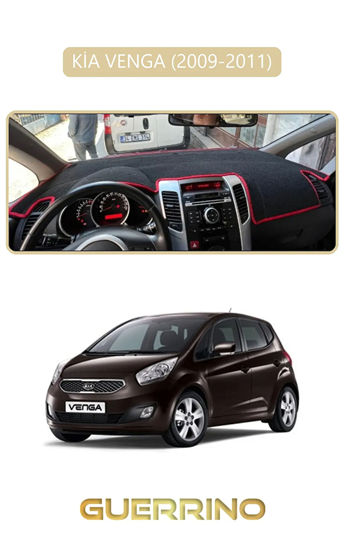 KİA VENGA 2009-2011TORPİDO KORUMA HALISI BEJ KENAR