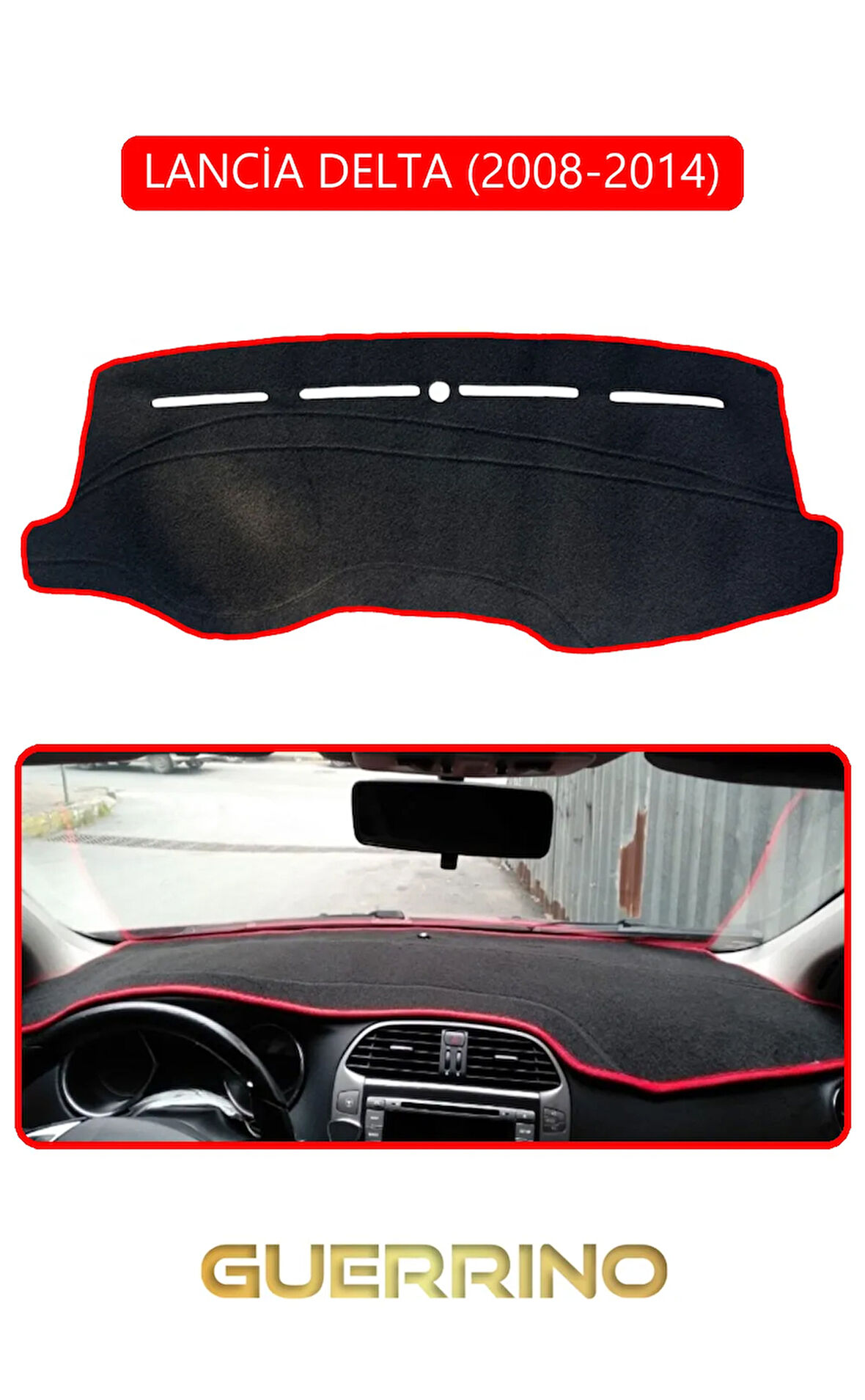 LANCİA DELTA 2008-2014TORPİDO KORUMA HALISI KIRMIZI KENAR