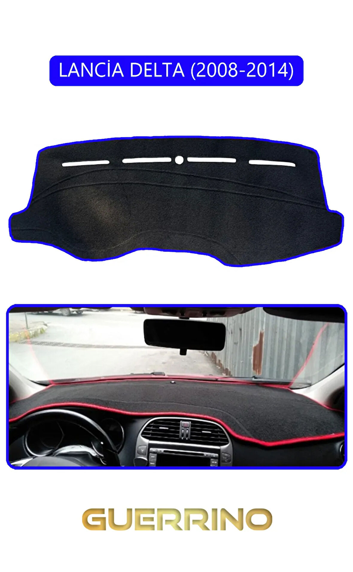 LANCİA DELTA 2008-2014TORPİDO KORUMA HALISI MAVİ KENAR
