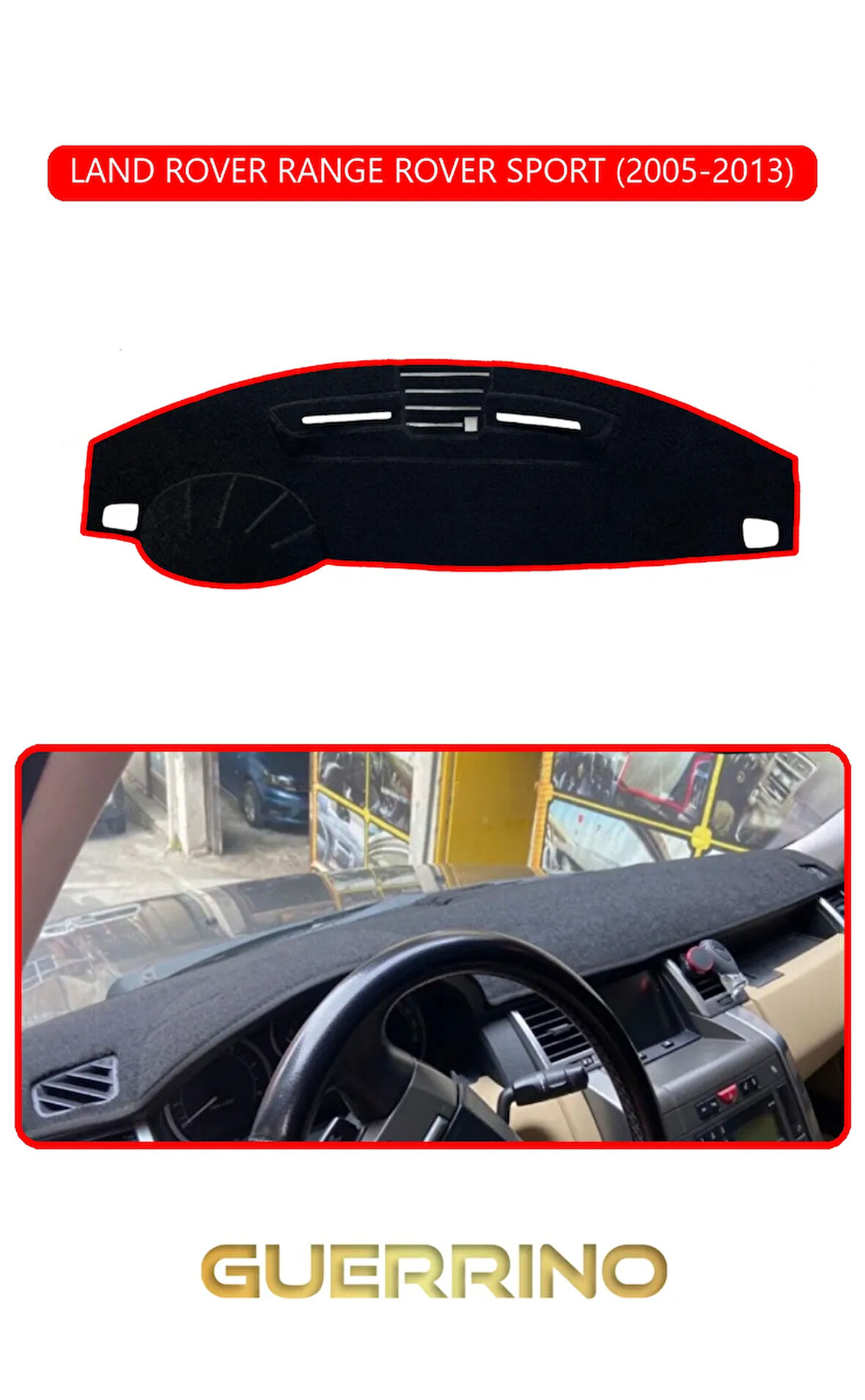 LAND ROVER RANGE ROVER SPORT 2005-2013TORPİDO KORUMA HALISI KIRMIZI KENAR
