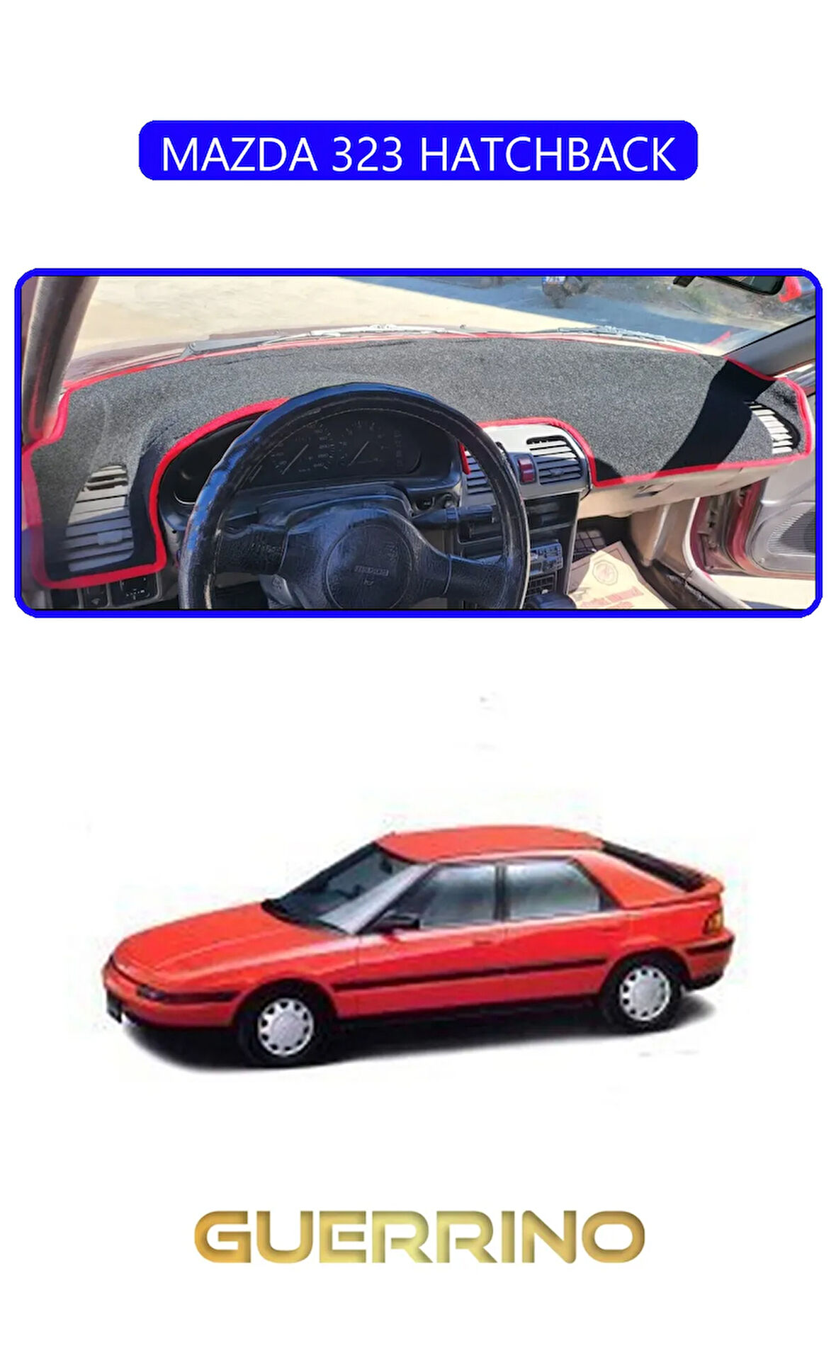 MAZDA 323 HATCHBACKTORPİDO KORUMA HALISI MAVİ KENAR