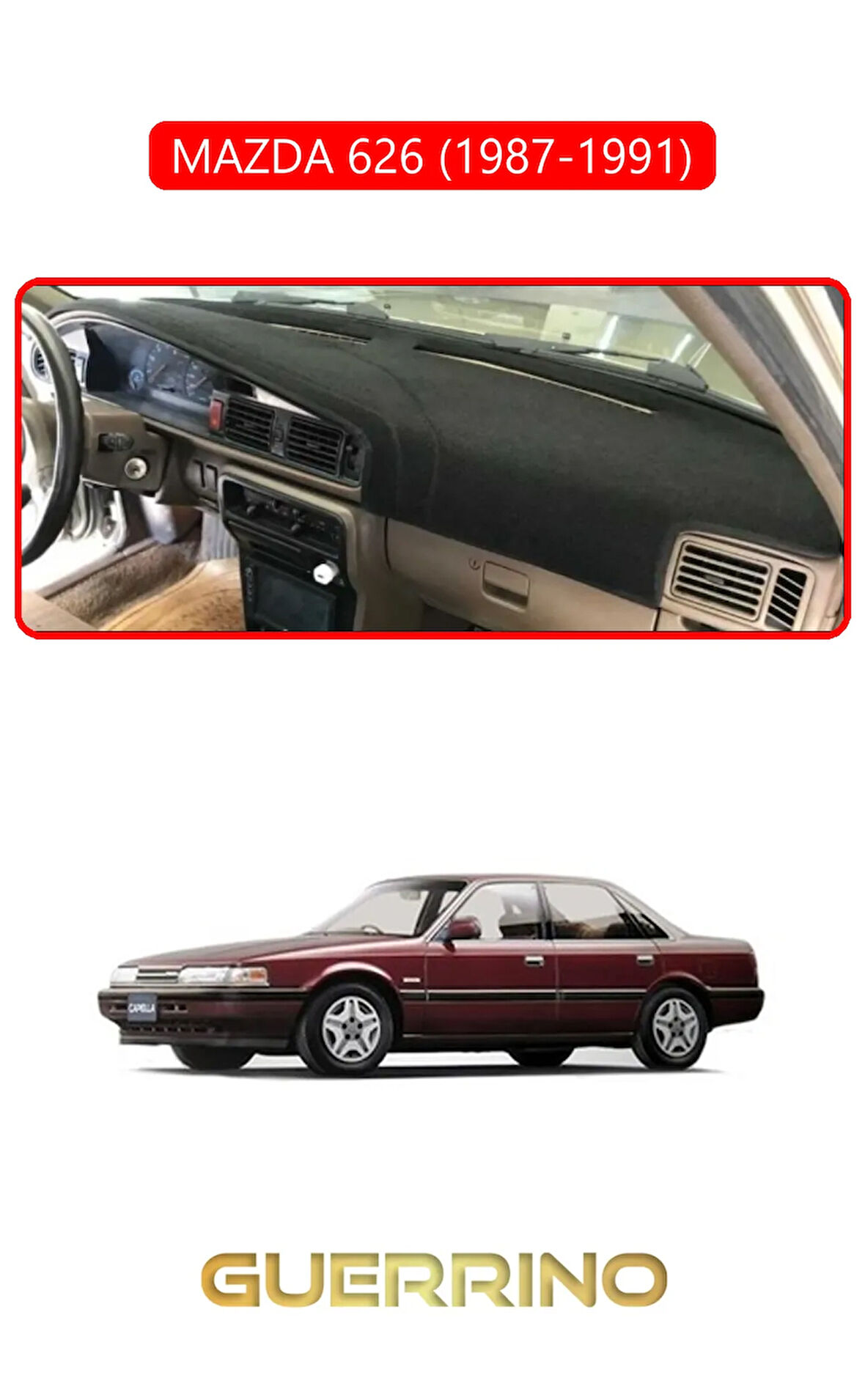 MAZDA 626 1987-1991TORPİDO KORUMA HALISI KIRMIZI KENAR