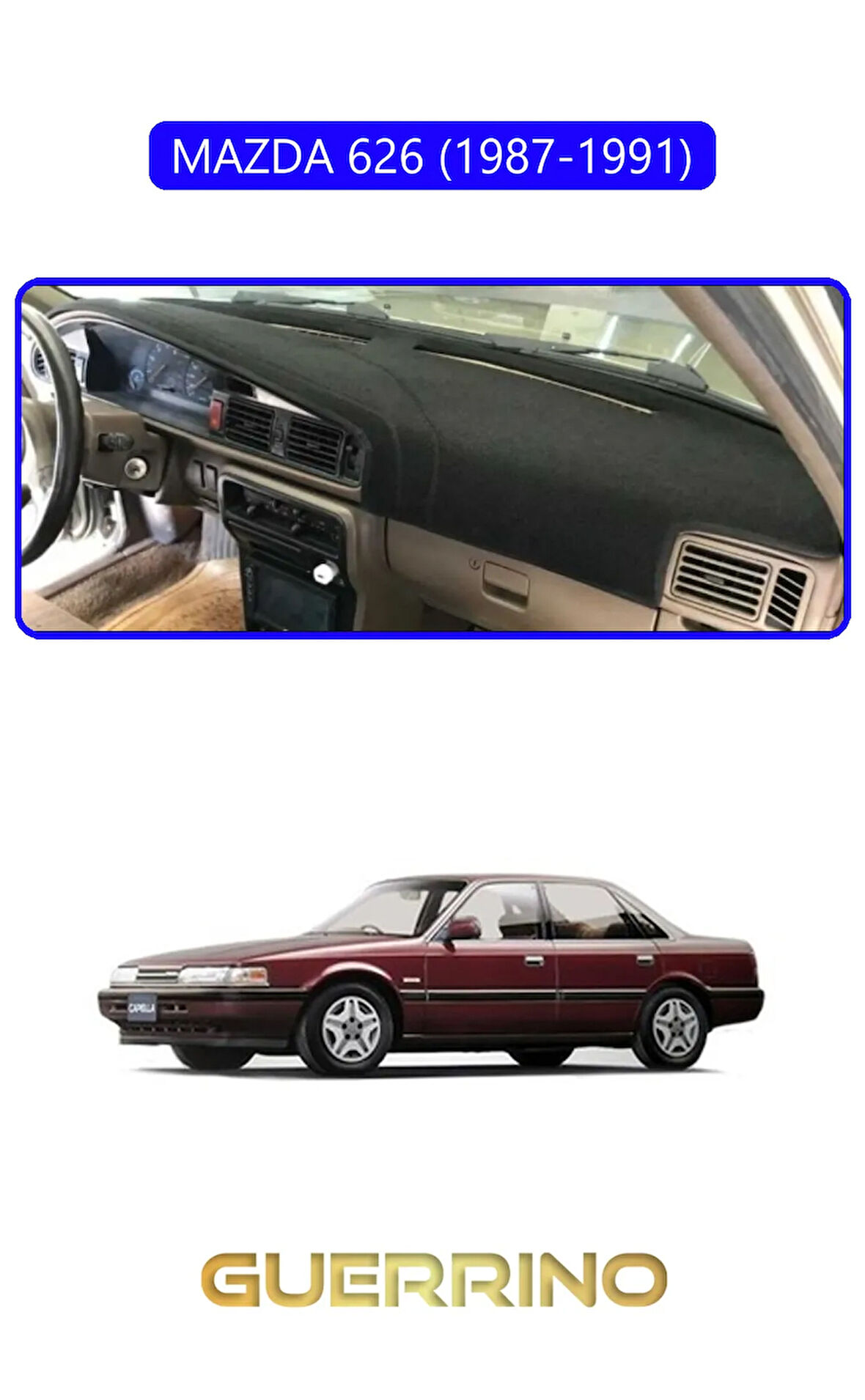MAZDA 626 1987-1991TORPİDO KORUMA HALISI MAVİ KENAR