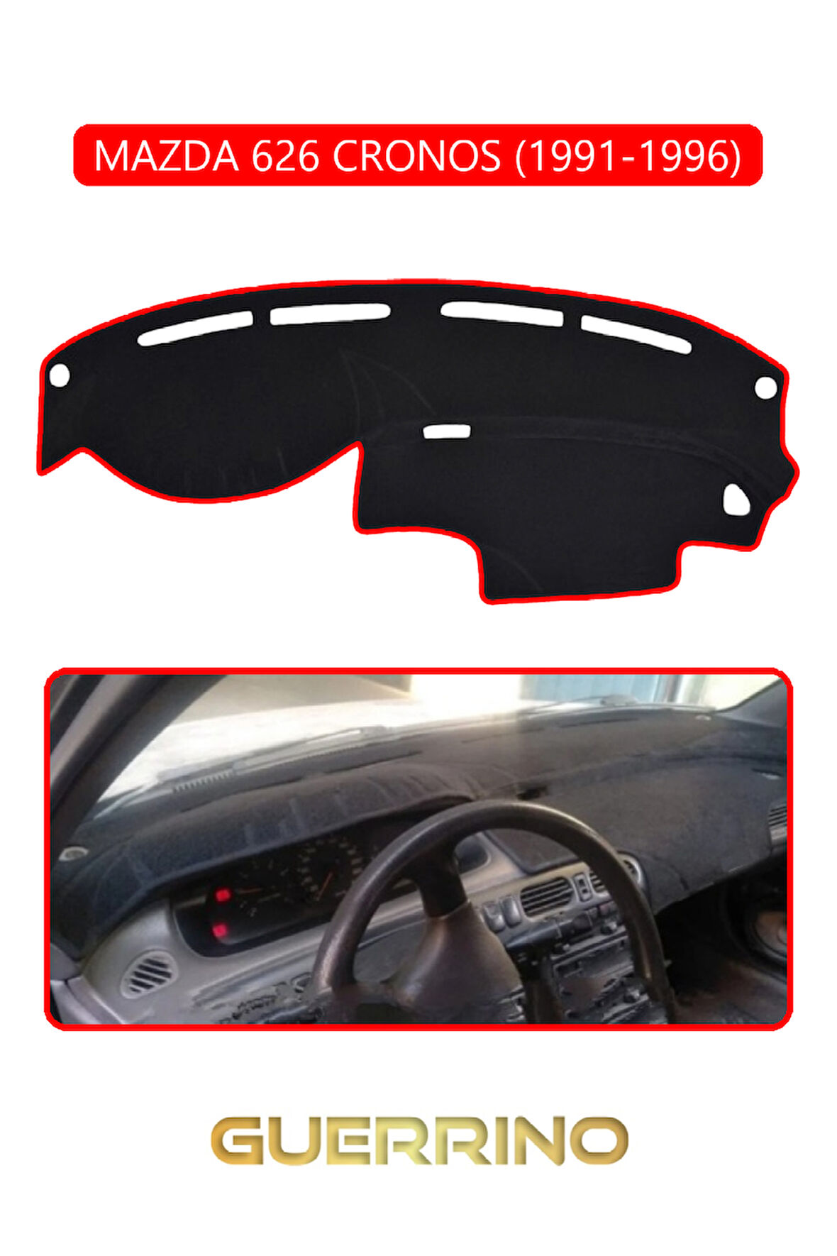 MAZDA 626 CRONOS 1991-1996TORPİDO KORUMA HALISI KIRMIZI KENAR