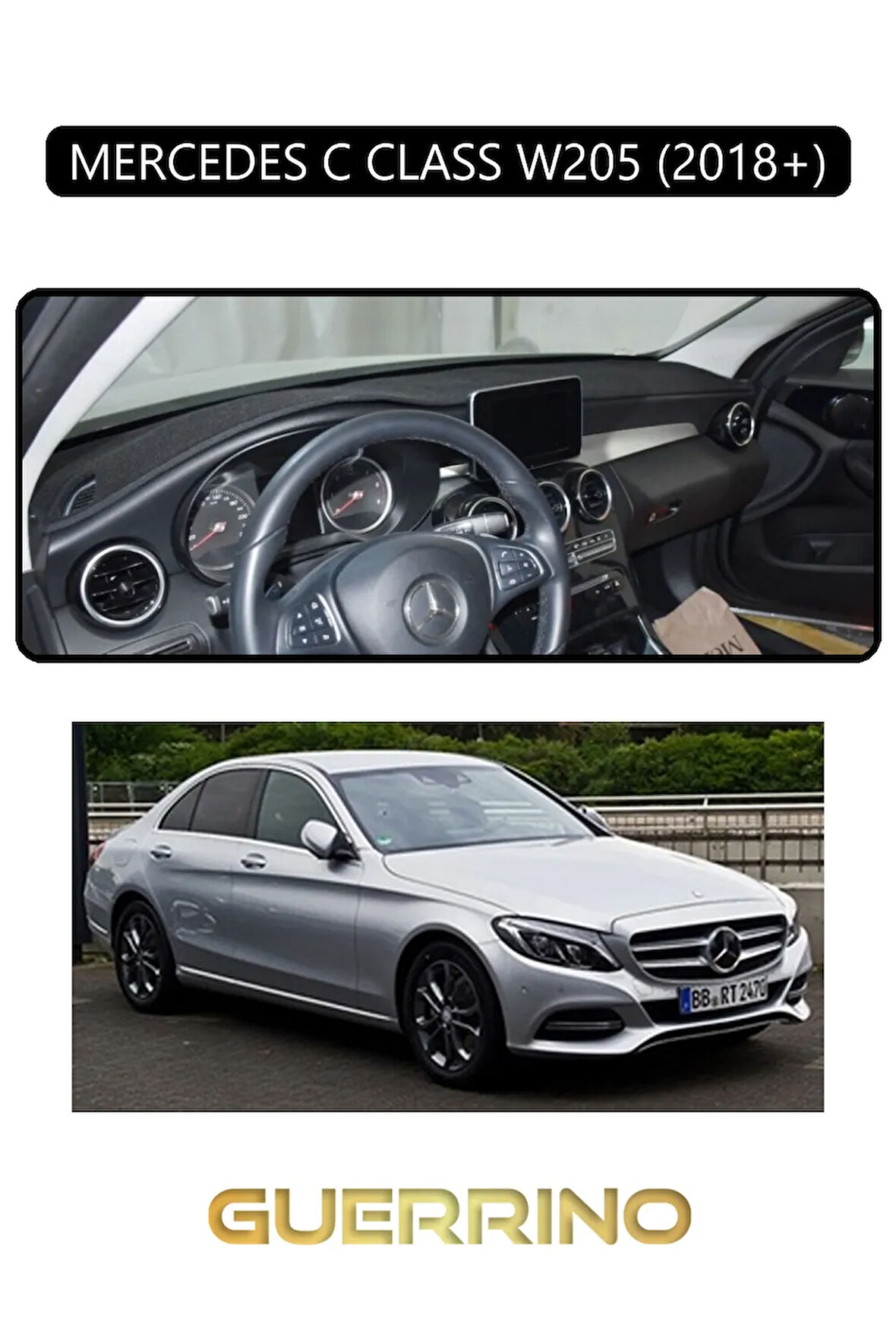 MERCEDES C CLASS W205 2018+TORPİDO KORUMA HALISI SİYAH KENAR