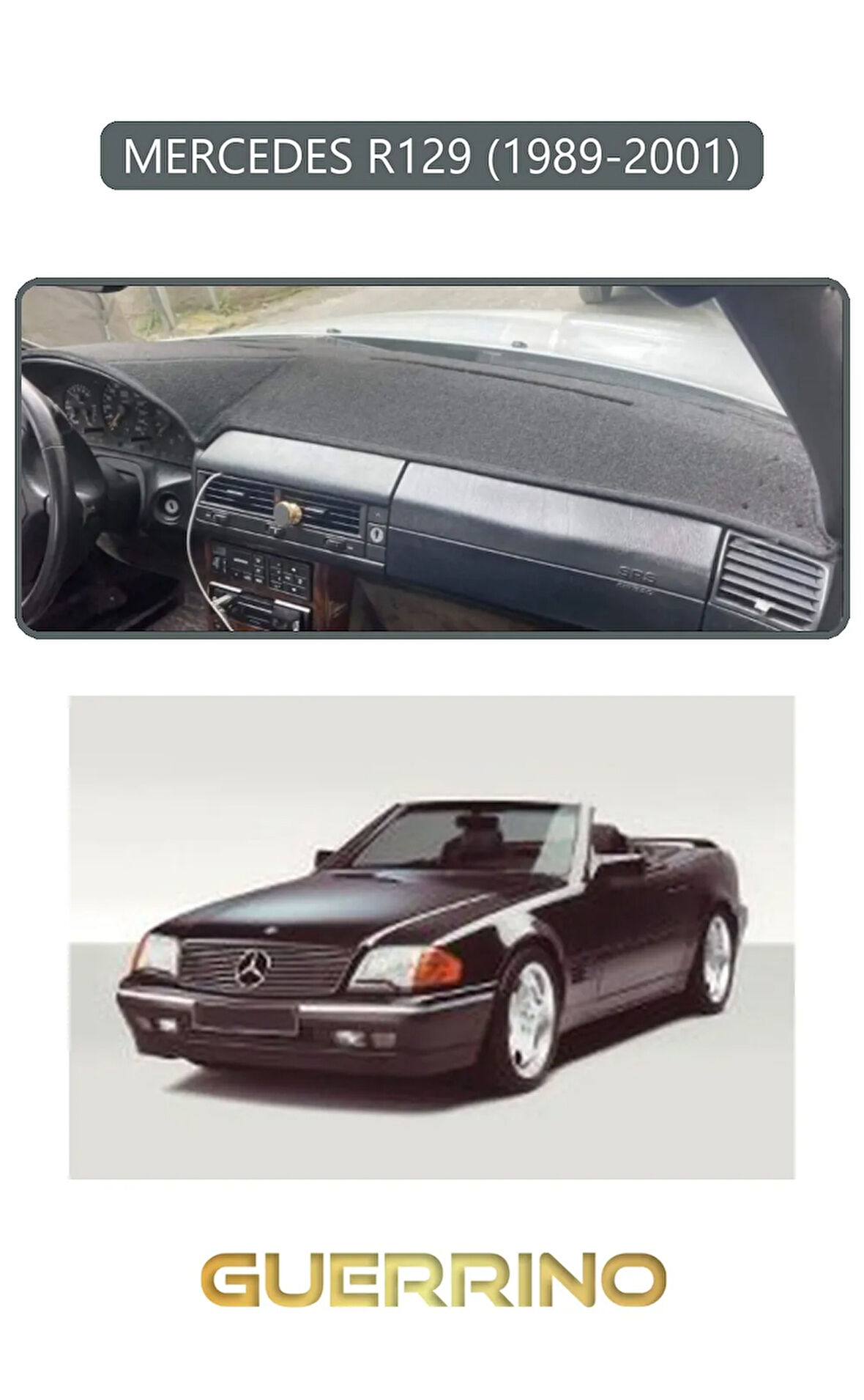 MERCEDES R129 1989-2001TORPİDO KORUMA HALISI GRİ KENAR