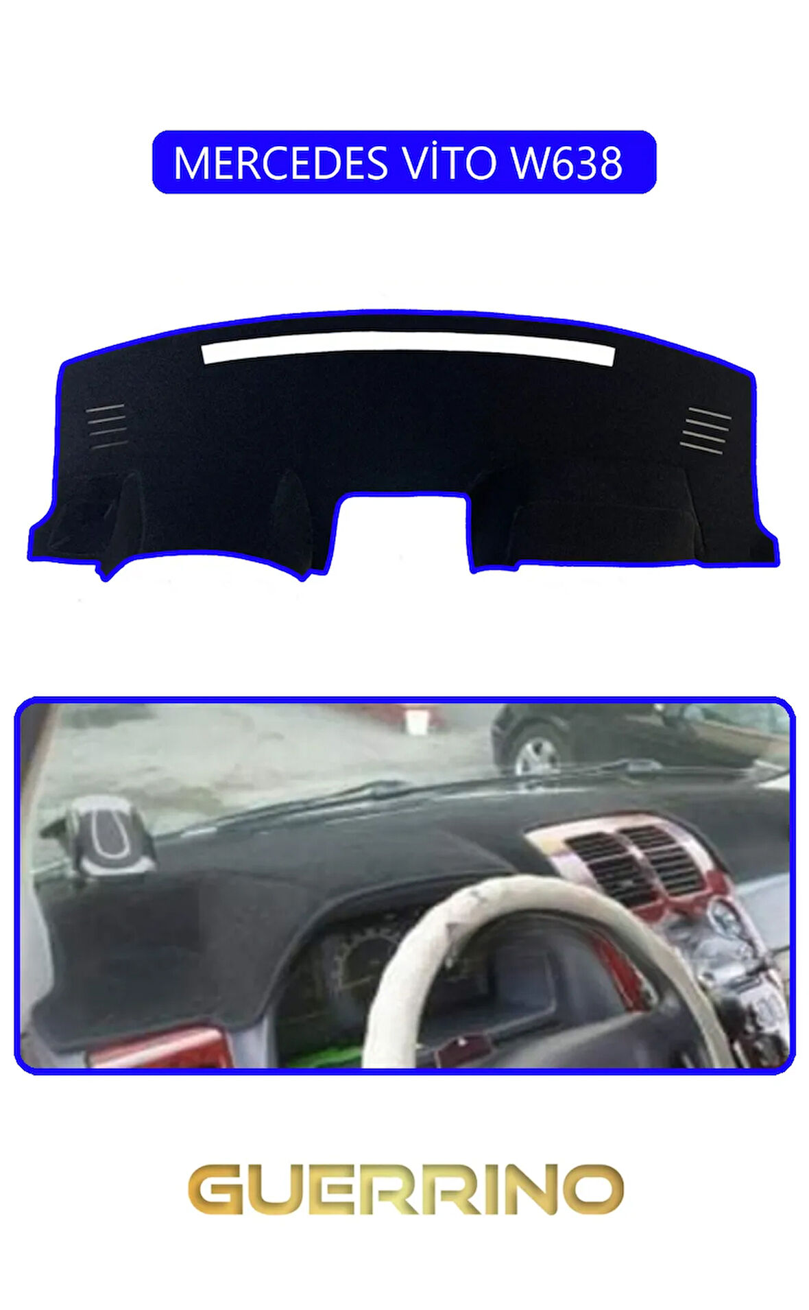 MERCEDES VİTO W638 TORPİDO KORUMA HALISI MAVİ KENAR