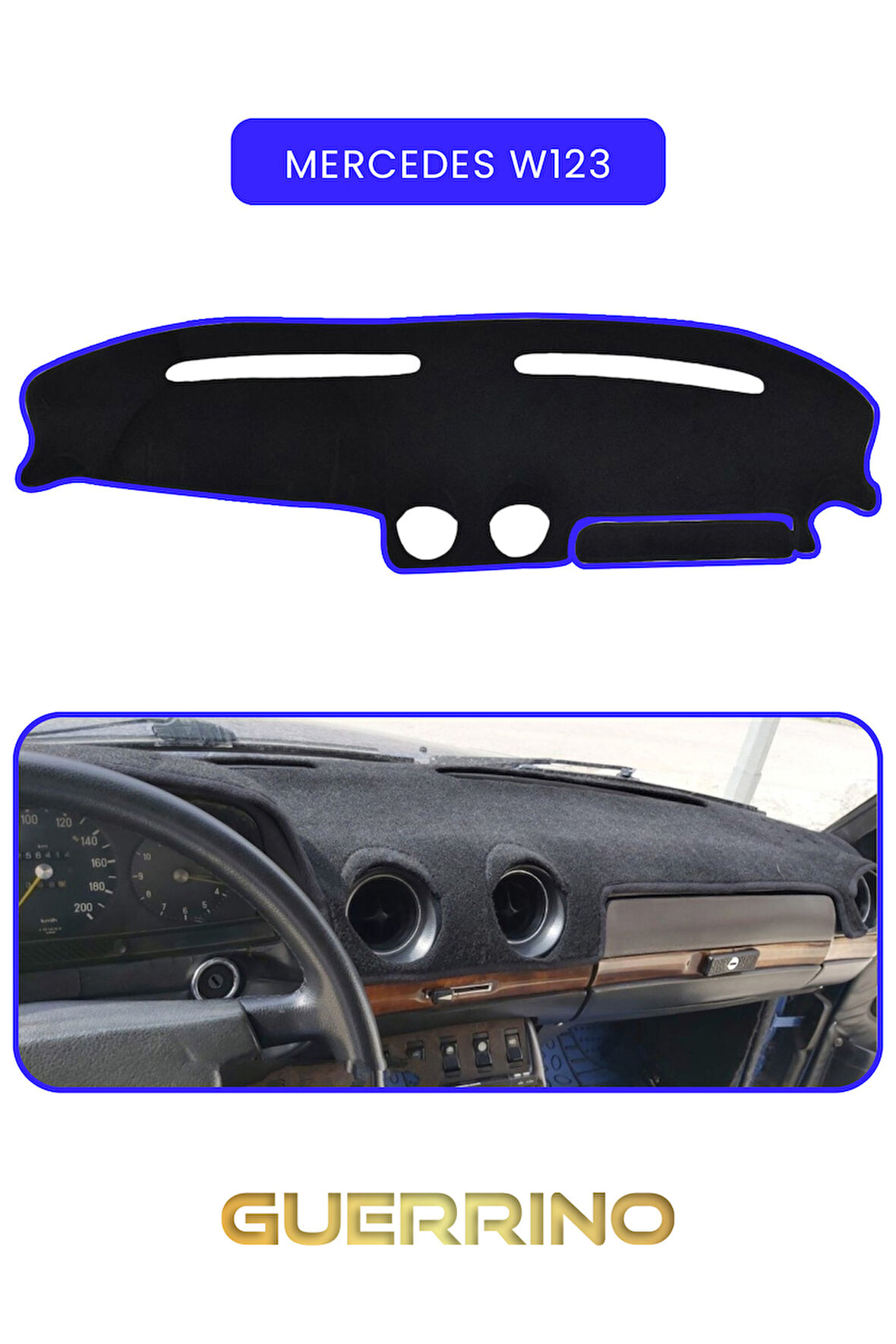 MERCEDES W123TORPİDO KORUMA HALISI MAVİ KENAR