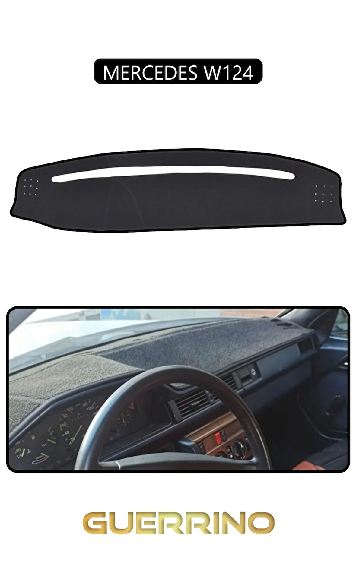 MERCEDES W124TORPİDO KORUMA HALISI SİYAH KENAR
