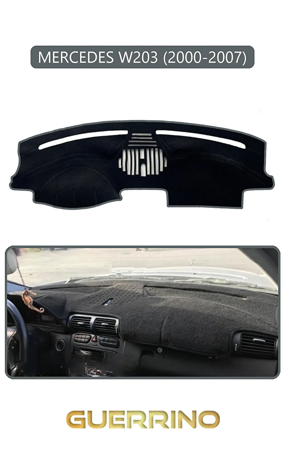 MERCEDES W203 2000-2007TORPİDO KORUMA HALISI GRİ KENAR