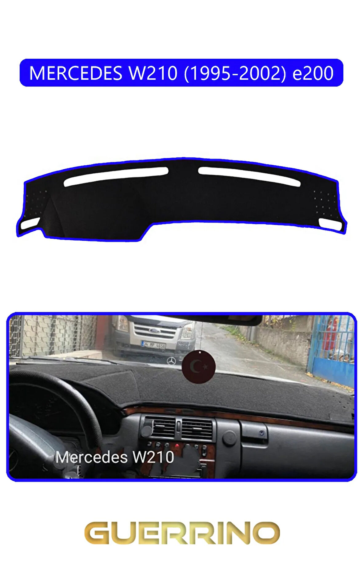 MERCEDES W210 1995-2002 e200TORPİDO KORUMA HALISI MAVİ KENAR