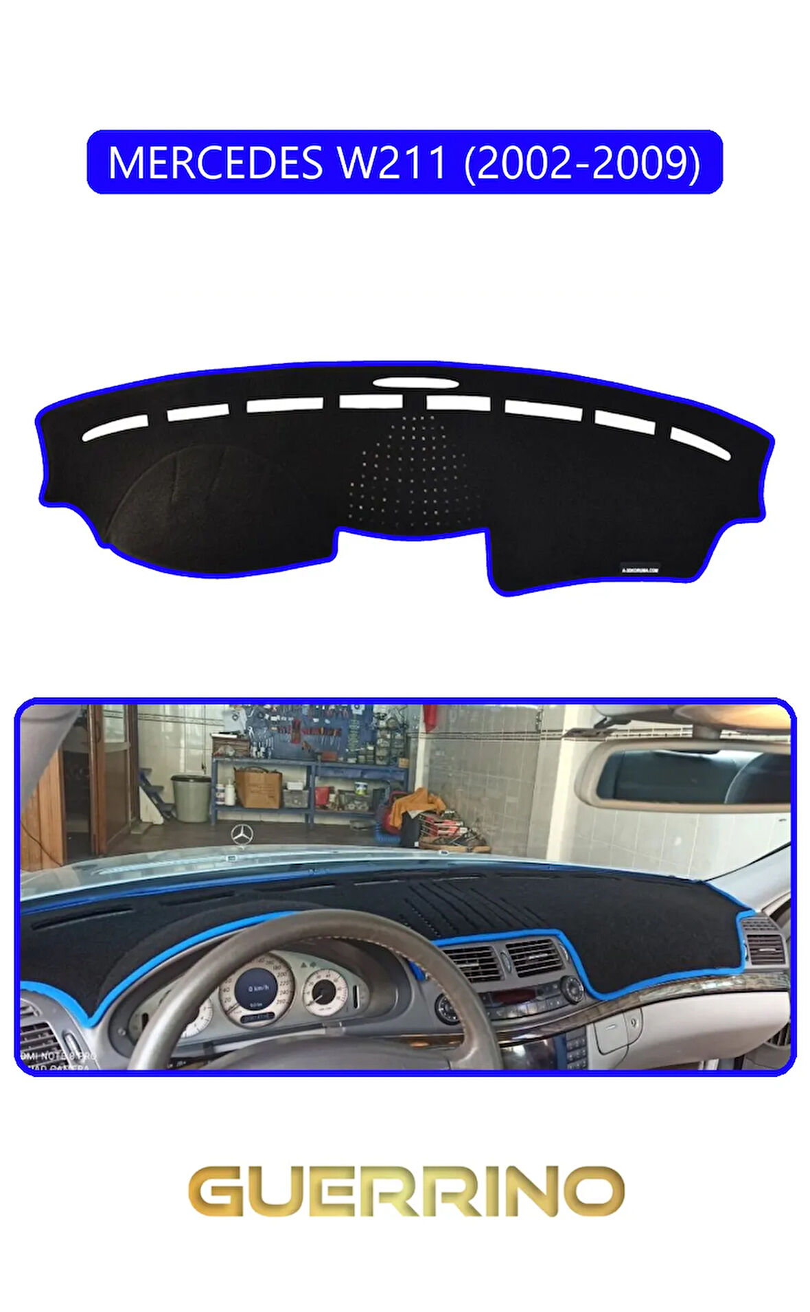 MERCEDES W211 2002-2009TORPİDO KORUMA HALISI MAVİ KENAR