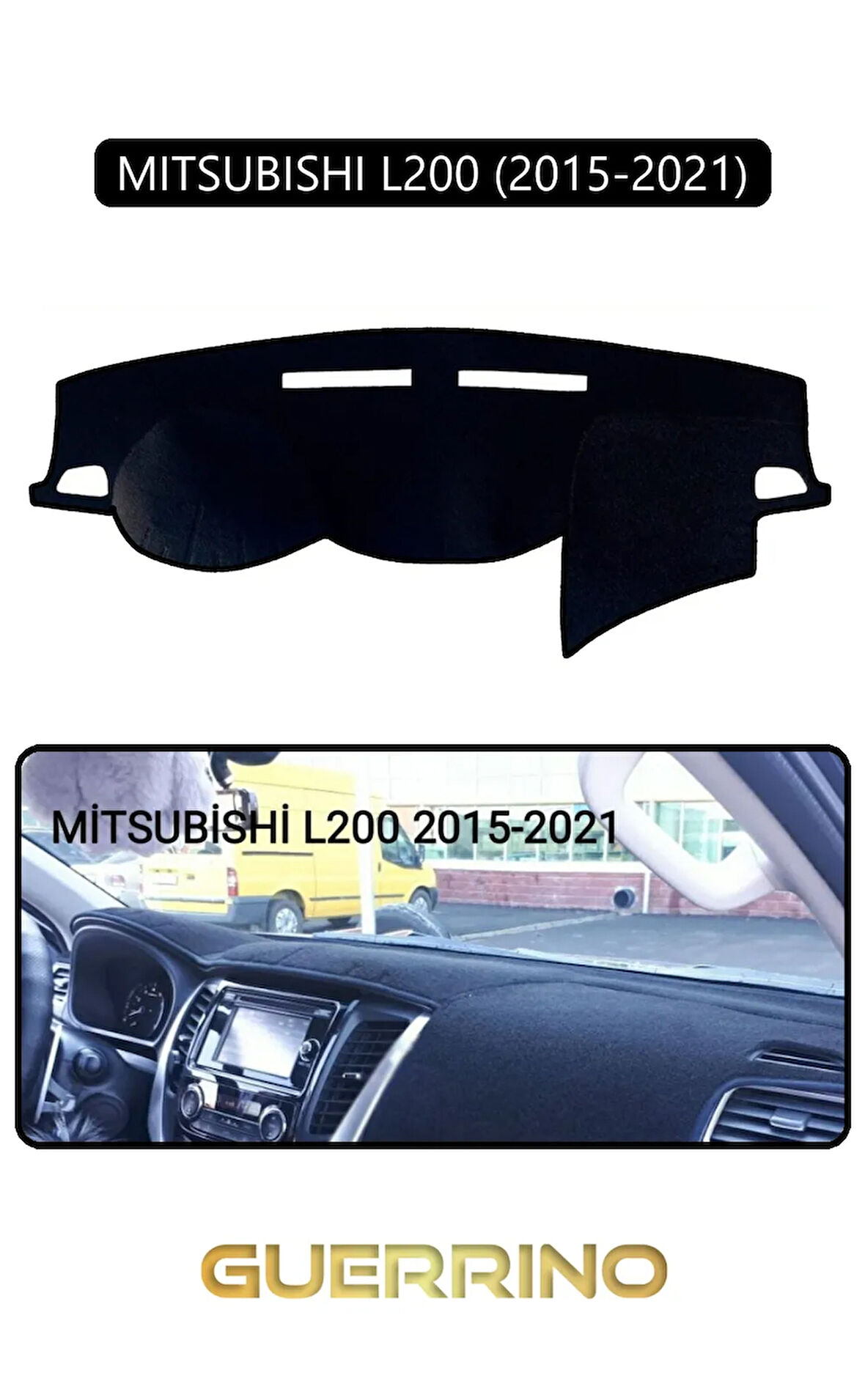 MITSUBISHI L200 2015-2021TORPİDO KORUMA HALISI SİYAH KENAR