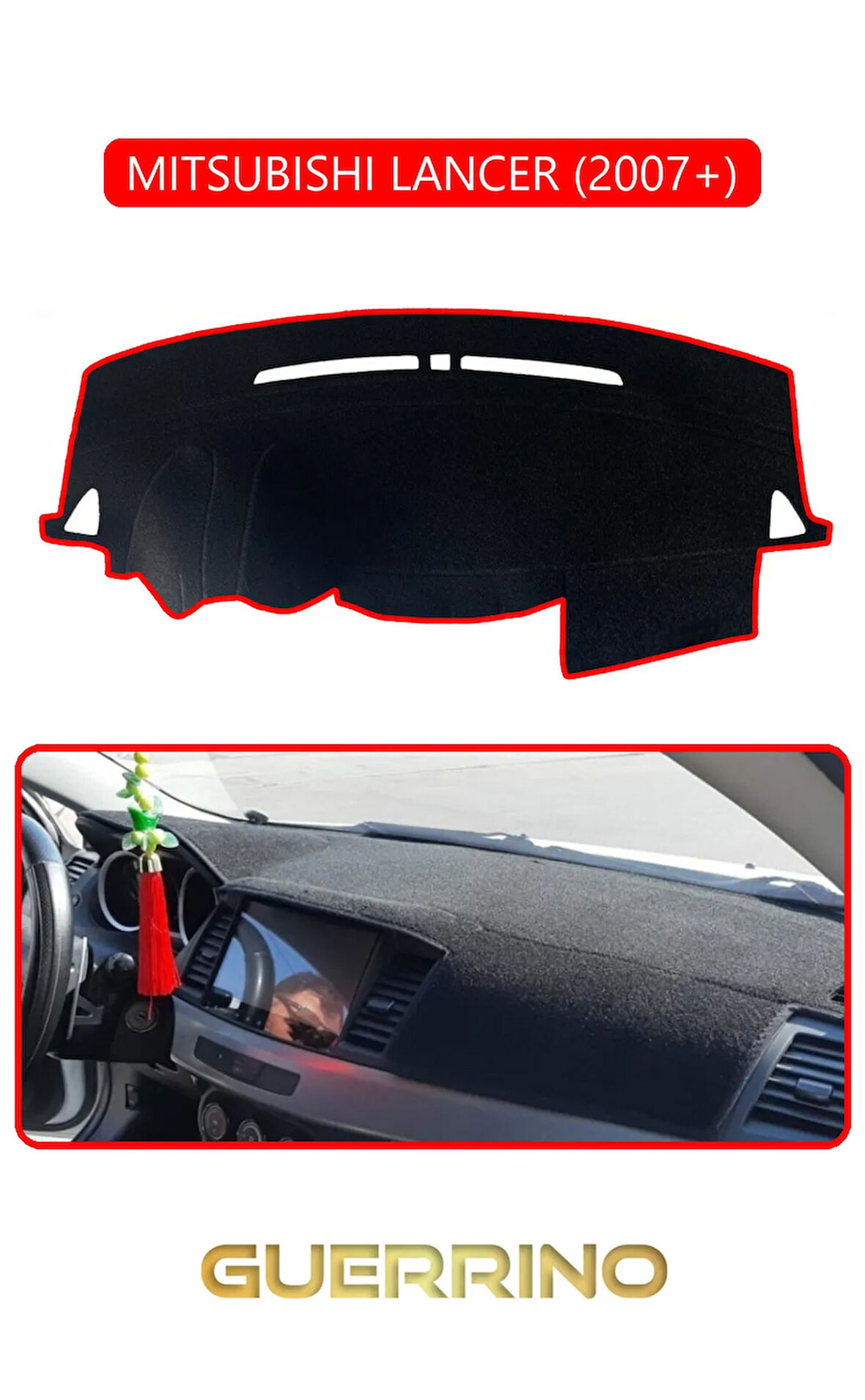 MITSUBISHI LANCER 2007+TORPİDO KORUMA HALISI KIRMIZI KENAR