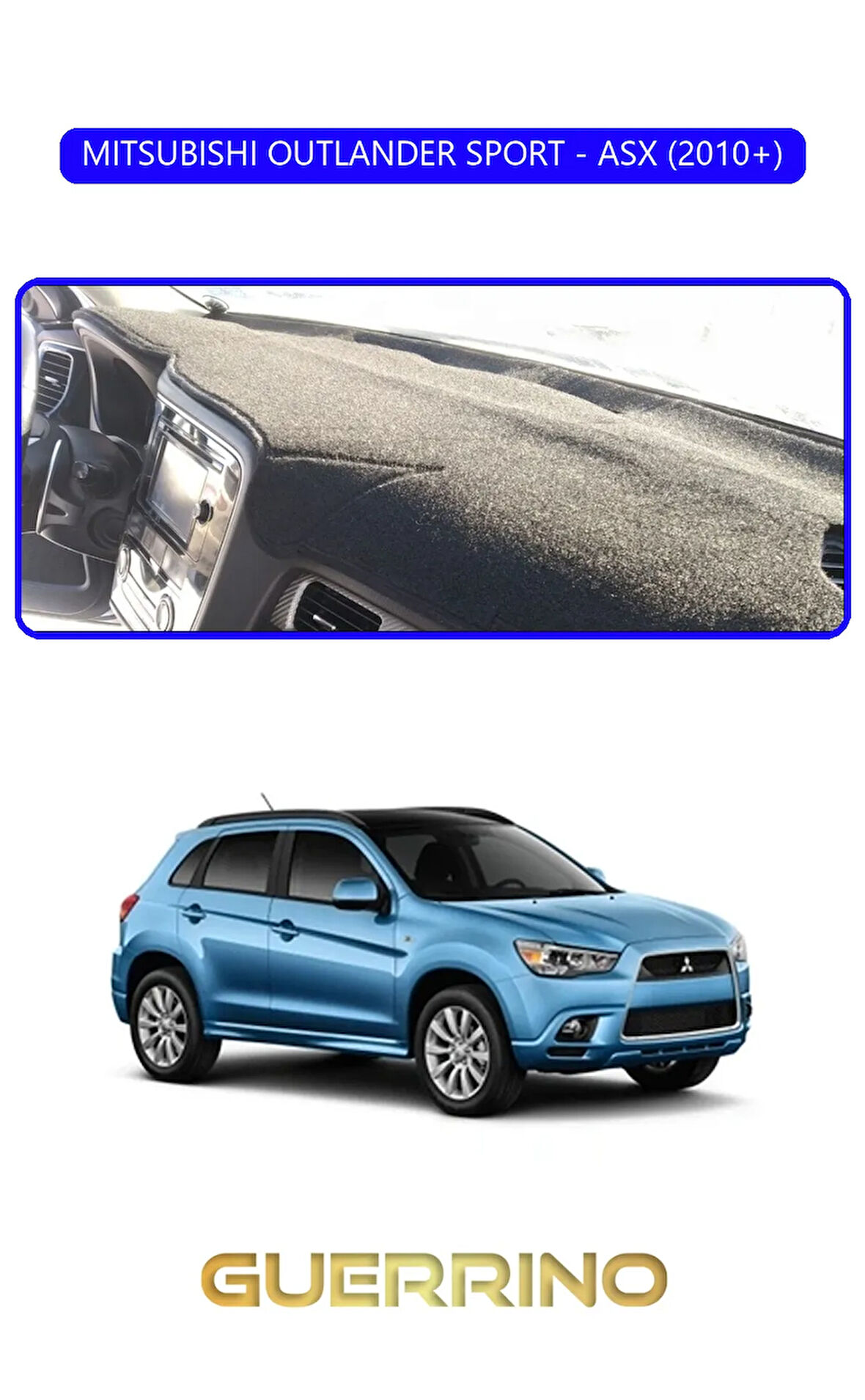 MITSUBISHI OUTLANDER SPORT/ASX 2010+TORPİDO KORUMA HALISI MAVİ KENAR