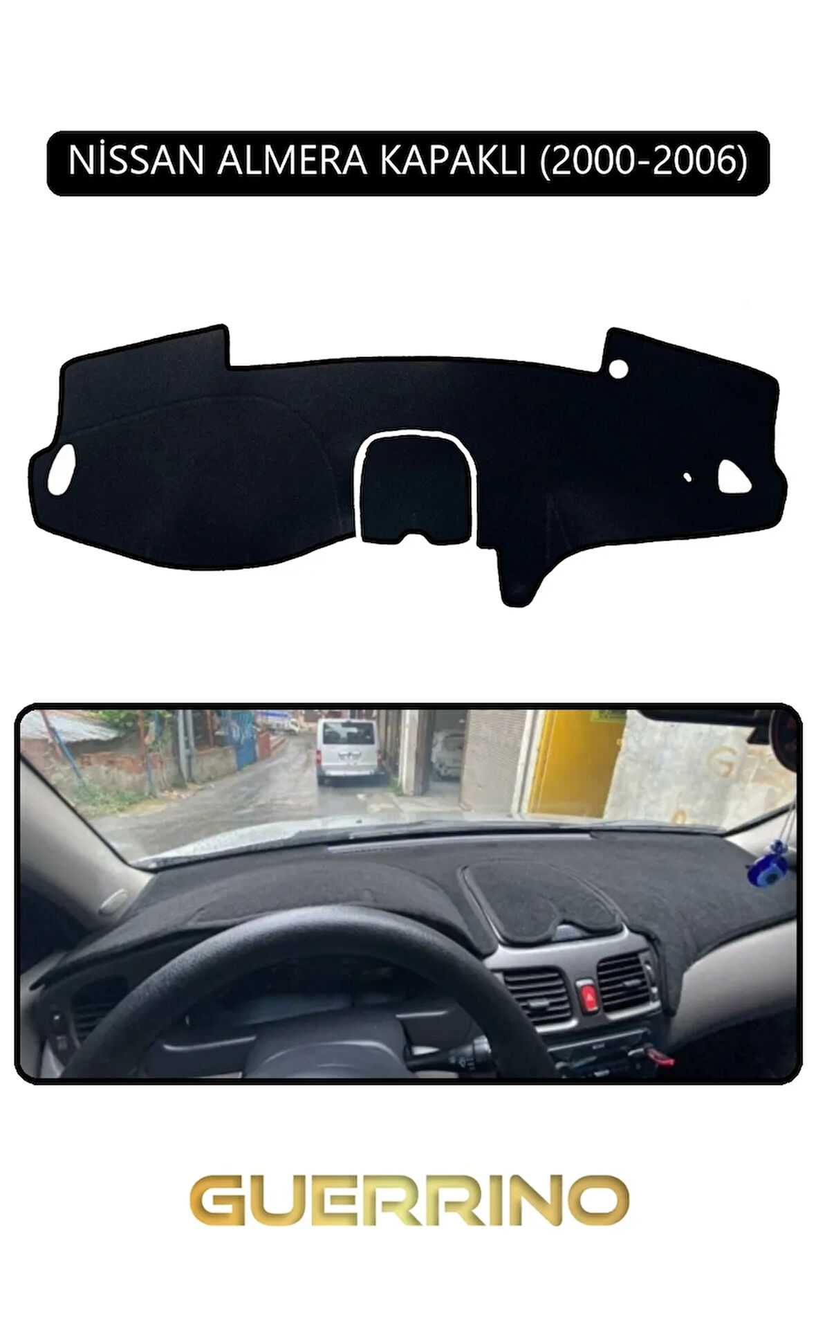 NİSSAN ALMERA KAPAKLI 2000-2006TORPİDO KORUMA HALISI SİYAH KENAR