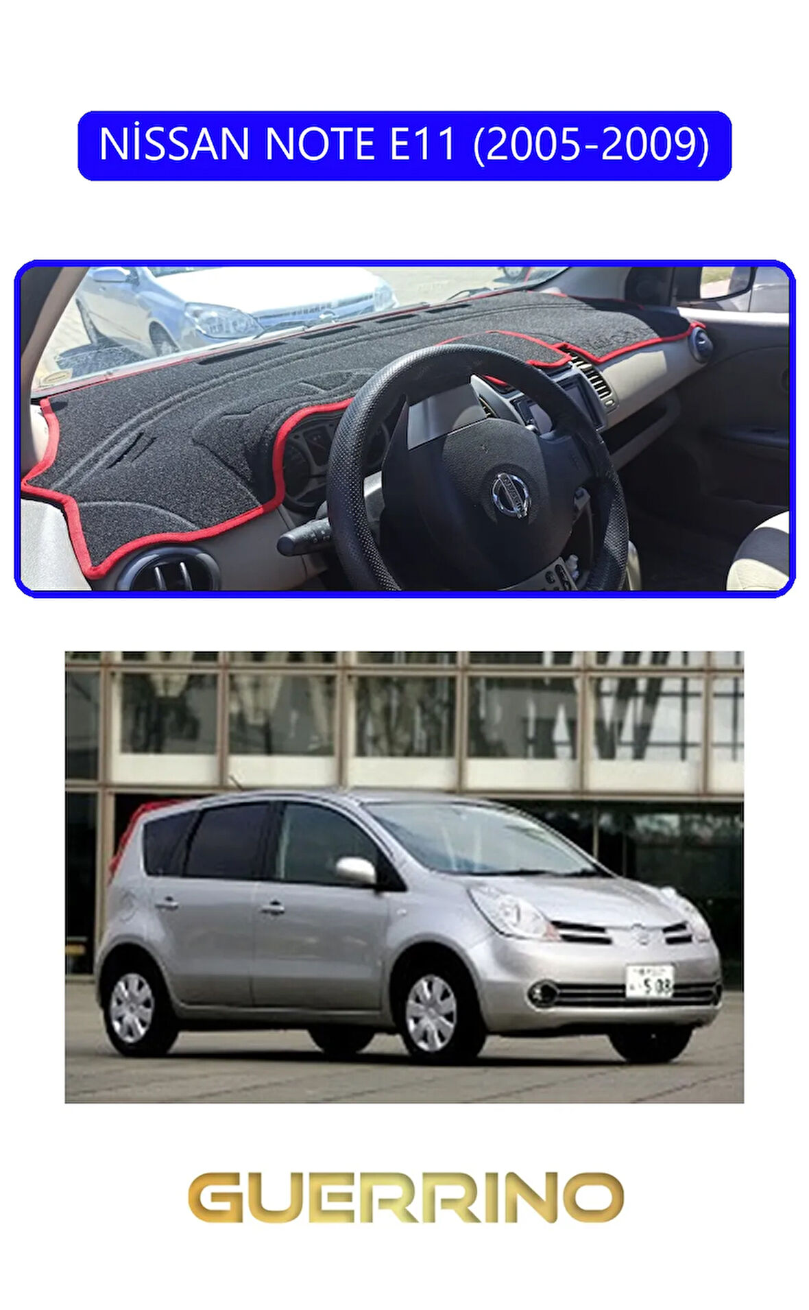 NİSSAN NOTE E11 2005-2009TORPİDO KORUMA HALISI MAVİ KENAR