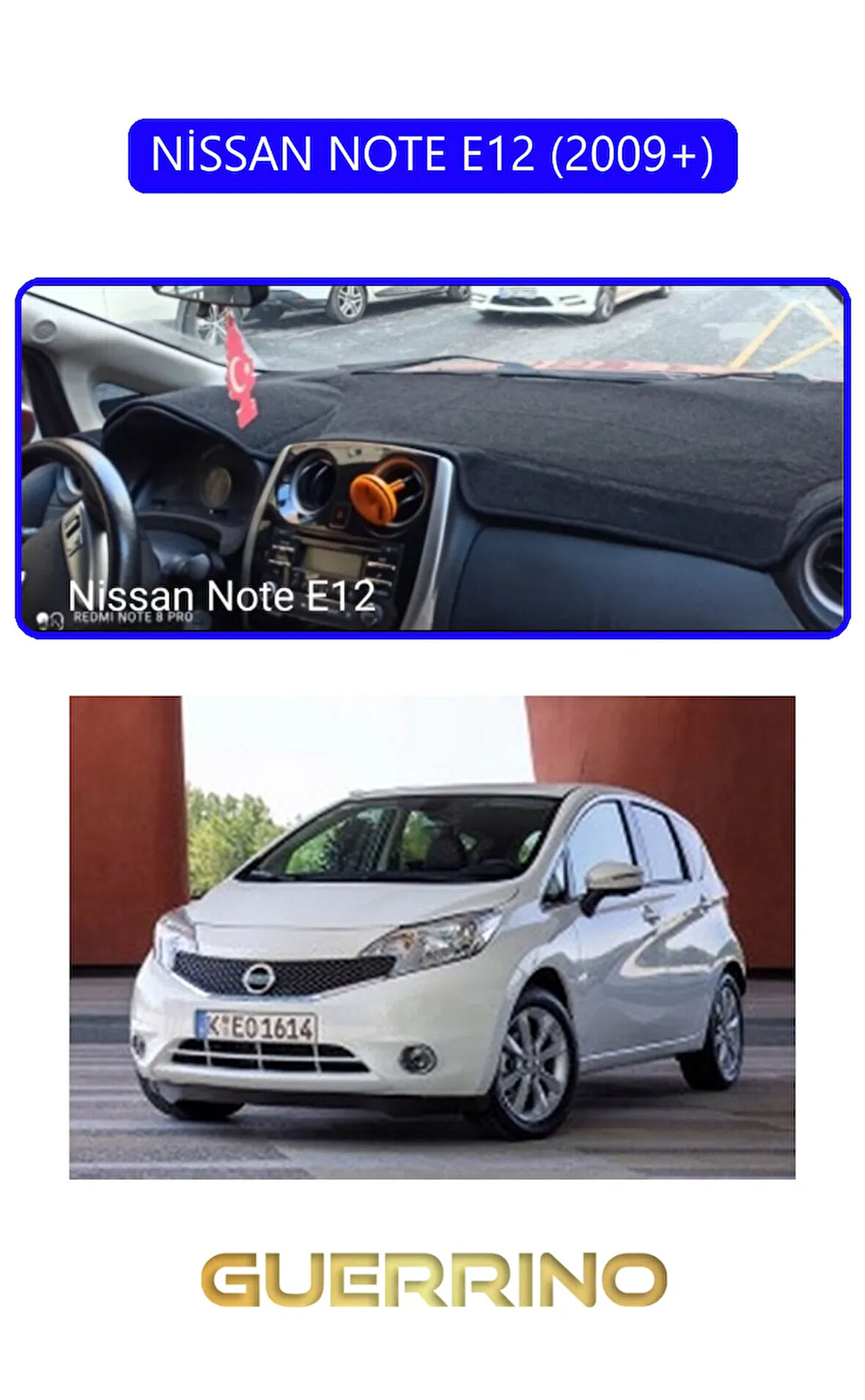 NİSSAN NOTE E12 2009+TORPİDO KORUMA HALISI MAVİ KENAR