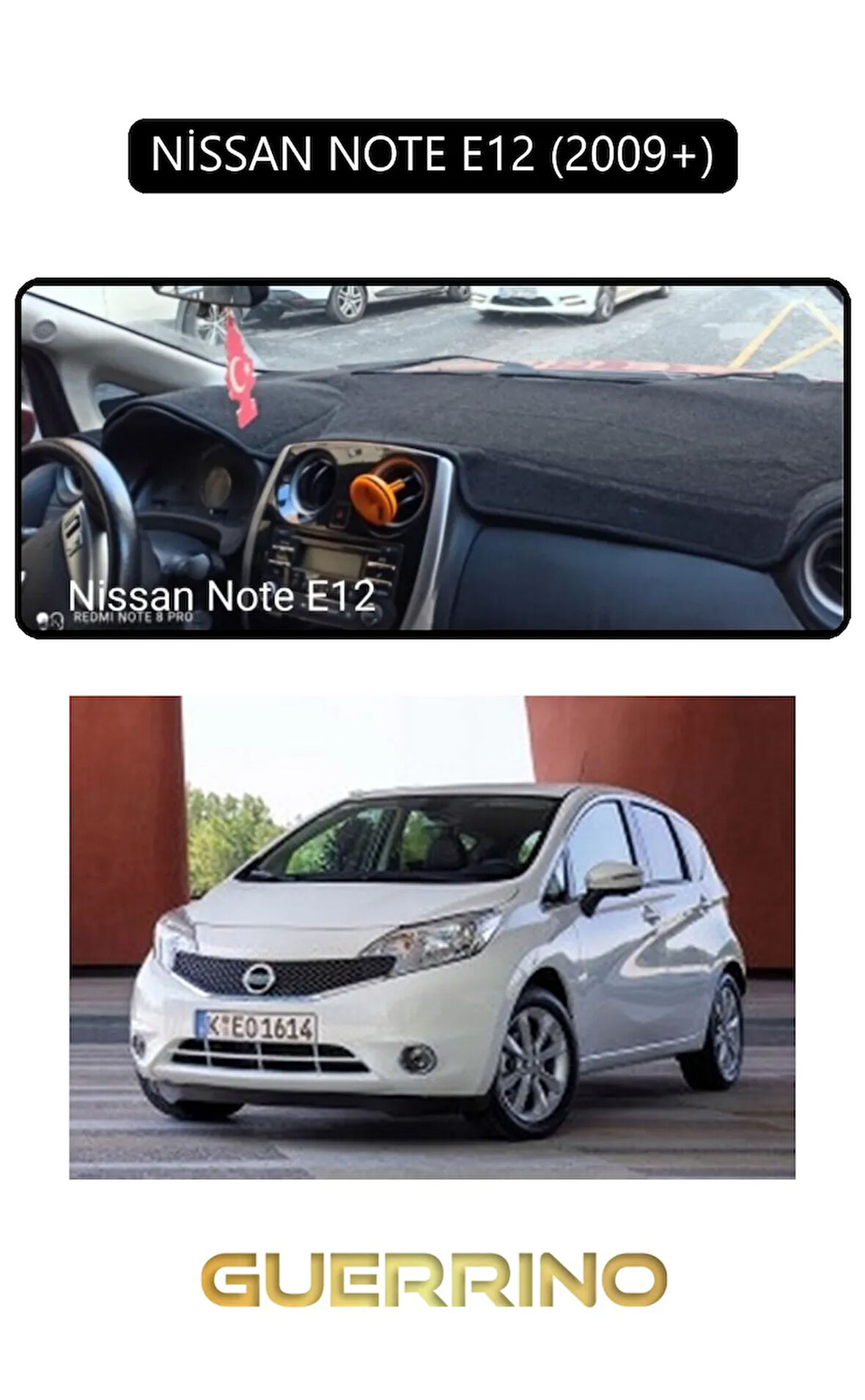 NİSSAN NOTE E12 2009+TORPİDO KORUMA HALISI SİYAH KENAR