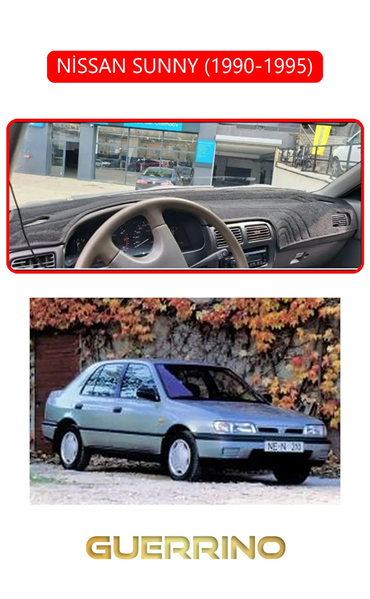 NİSSAN SUNNY 1990-1995TORPİDO KORUMA HALISI KIRMIZI KENAR