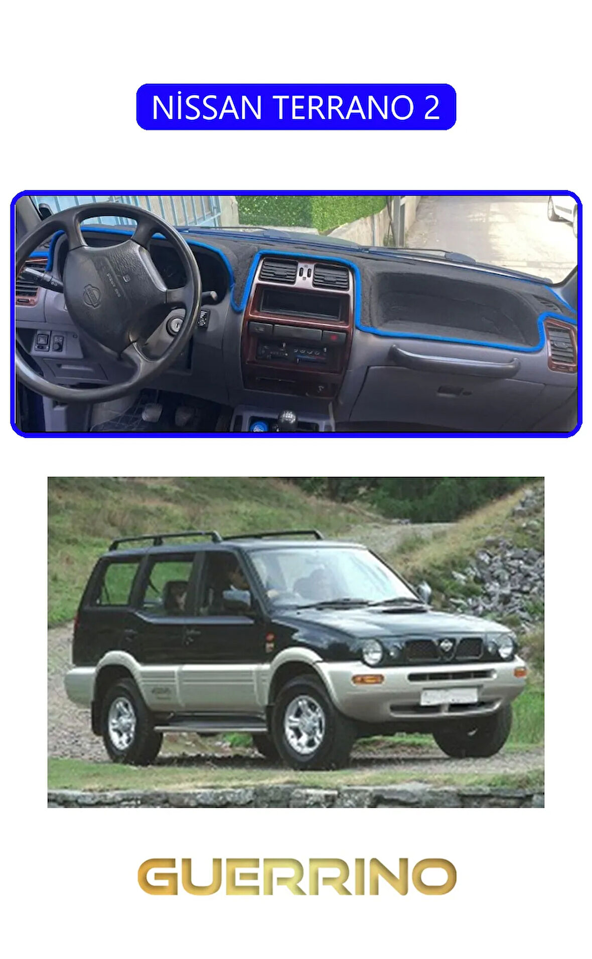 NİSSAN TERRANO 2TORPİDO KORUMA HALISI MAVİ KENAR