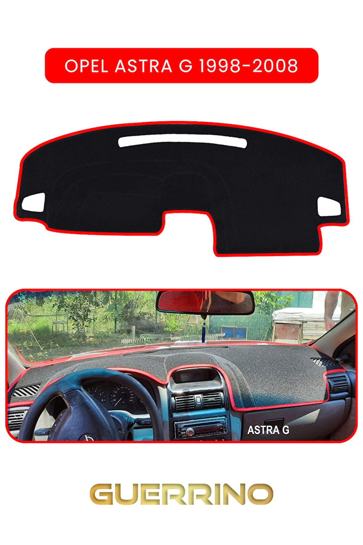 OPEL Astra G 1998-2008TORPİDO KORUMA HALISI KIRMIZI KENAR
