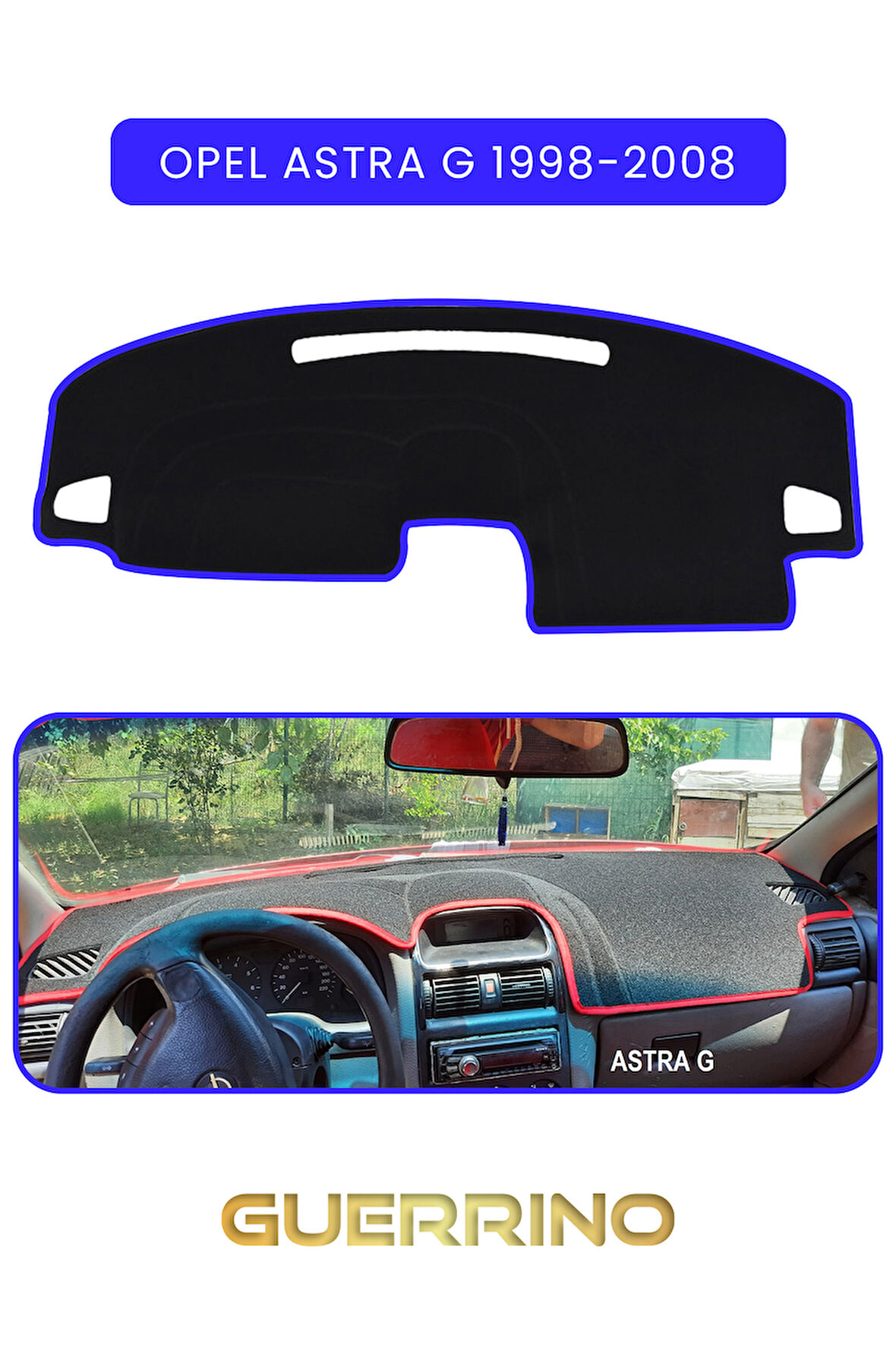 OPEL Astra G 1998-2008TORPİDO KORUMA HALISI MAVİ KENAR