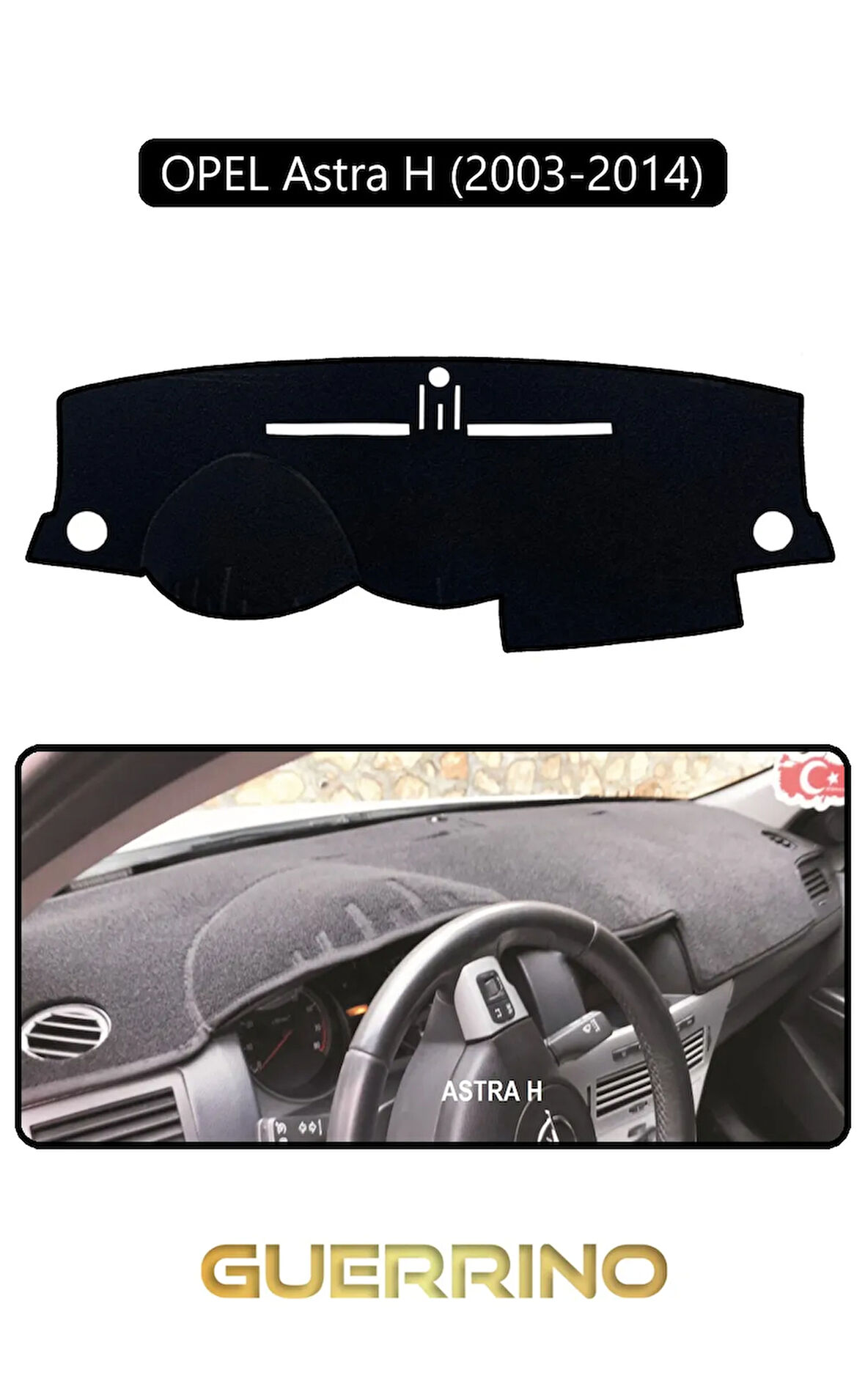 OPEL Astra H (2003-2014)TORPİDO KORUMA HALISI SİYAH KENAR