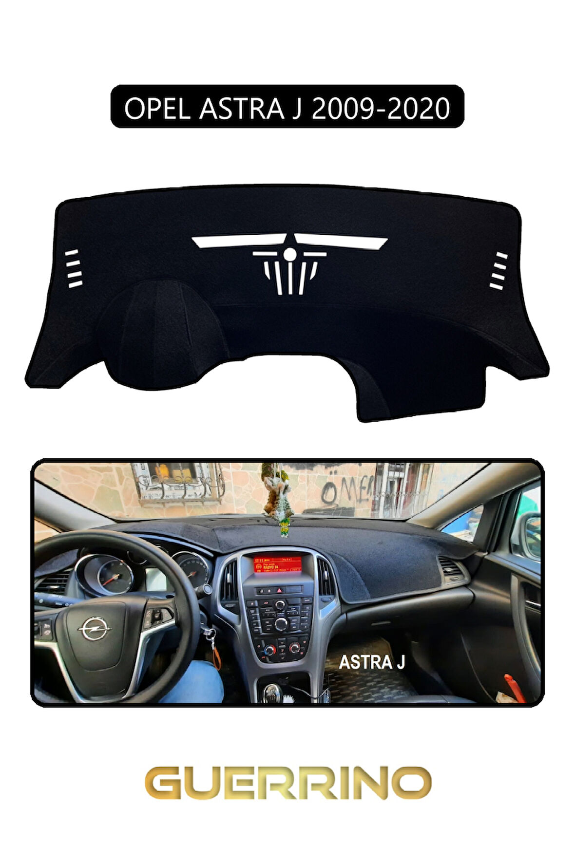 OPEL Astra J (2009-2020)TORPİDO KORUMA HALISI SİYAH KENAR