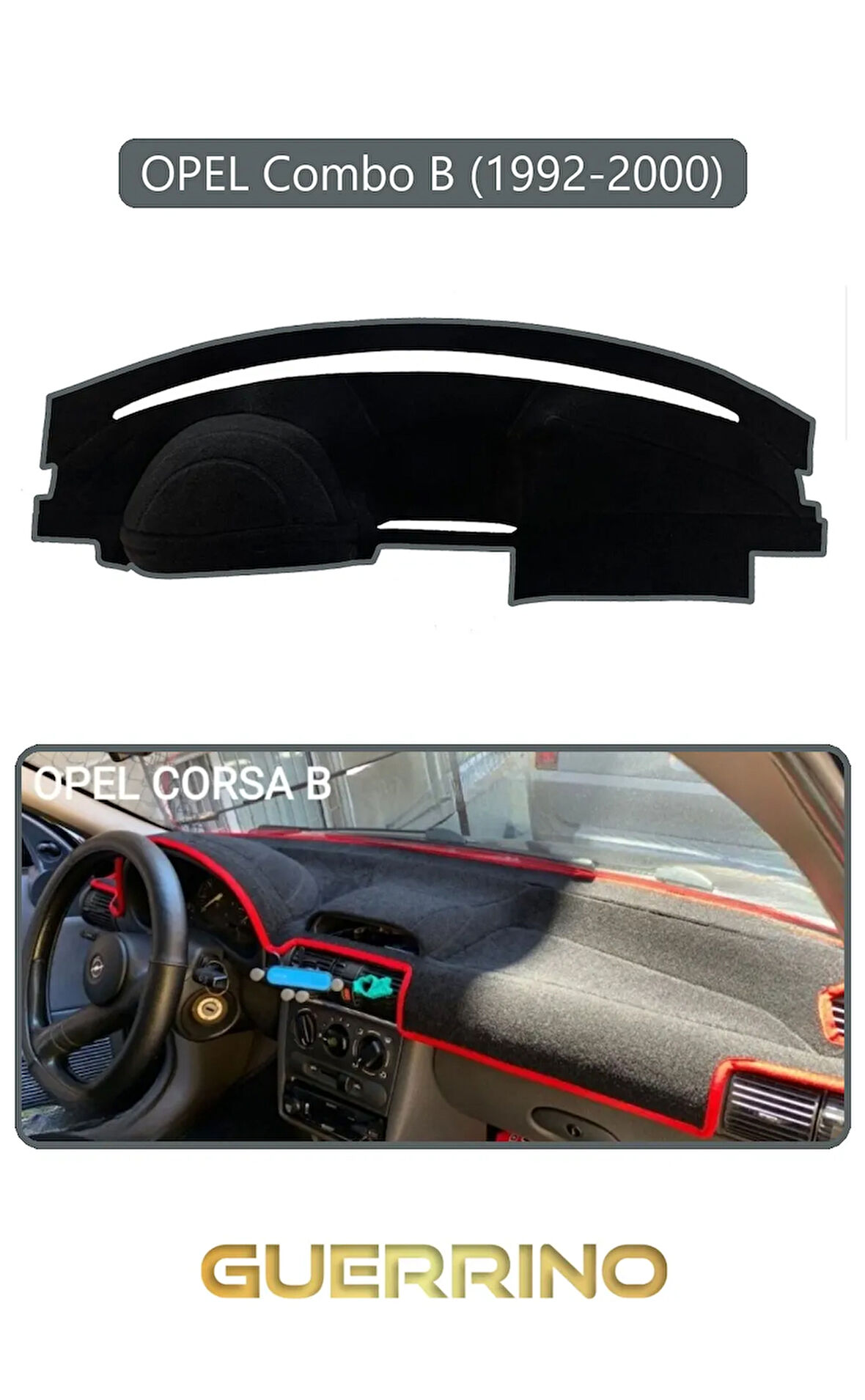 OPEL Corsa B  COMBO B (1992-2000)TORPİDO KORUMA HALISI GRİ KENAR