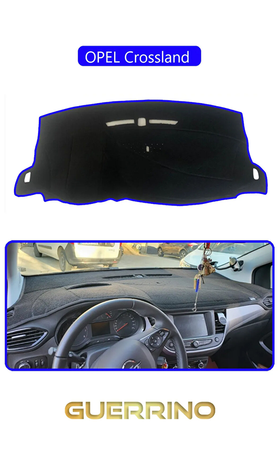 OPEL Crossland TORPİDO KORUMA HALISI MAVİ KENAR