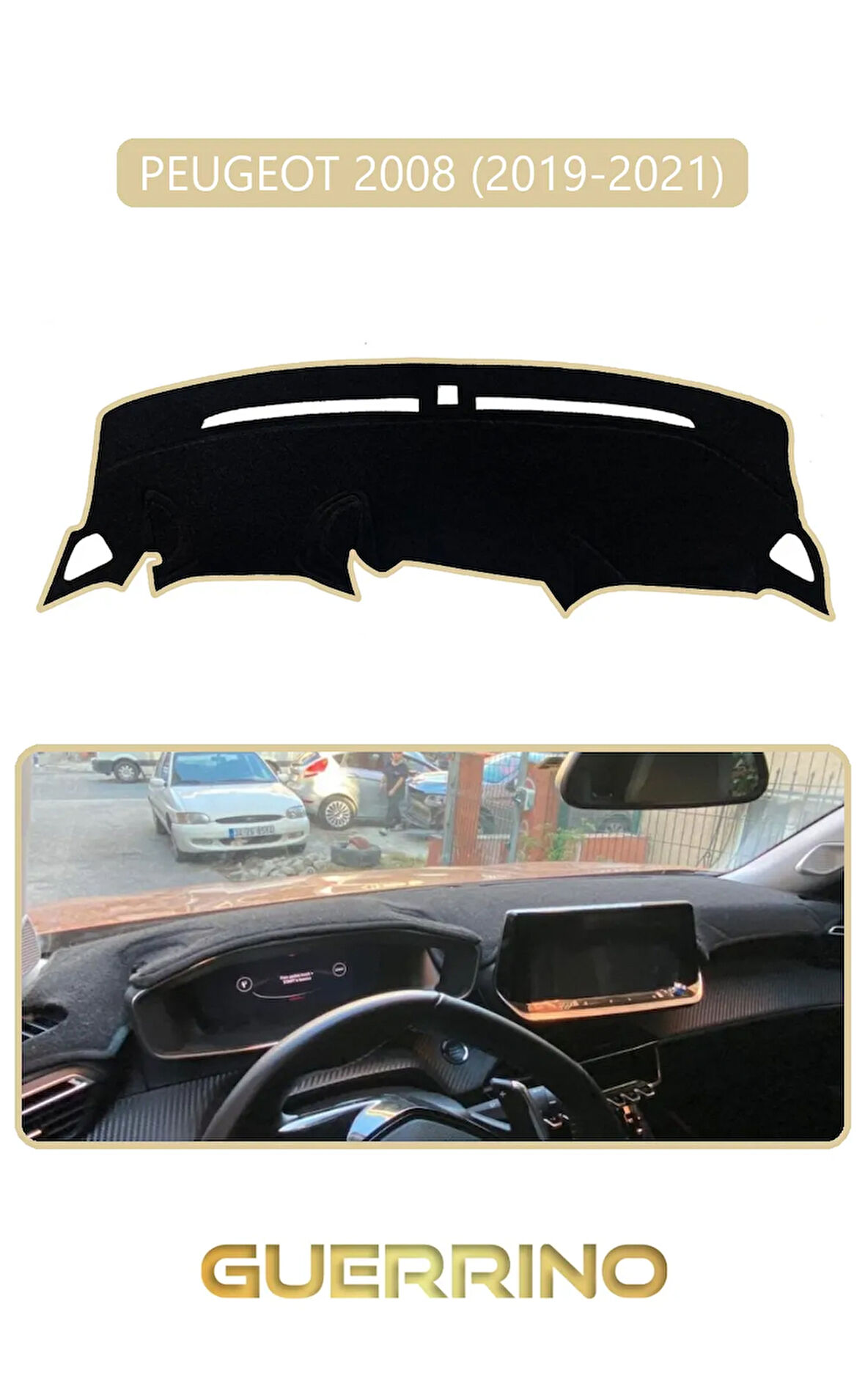 PEUGEOT 2008 (2019-2021)TORPİDO KORUMA HALISI BEJ KENAR