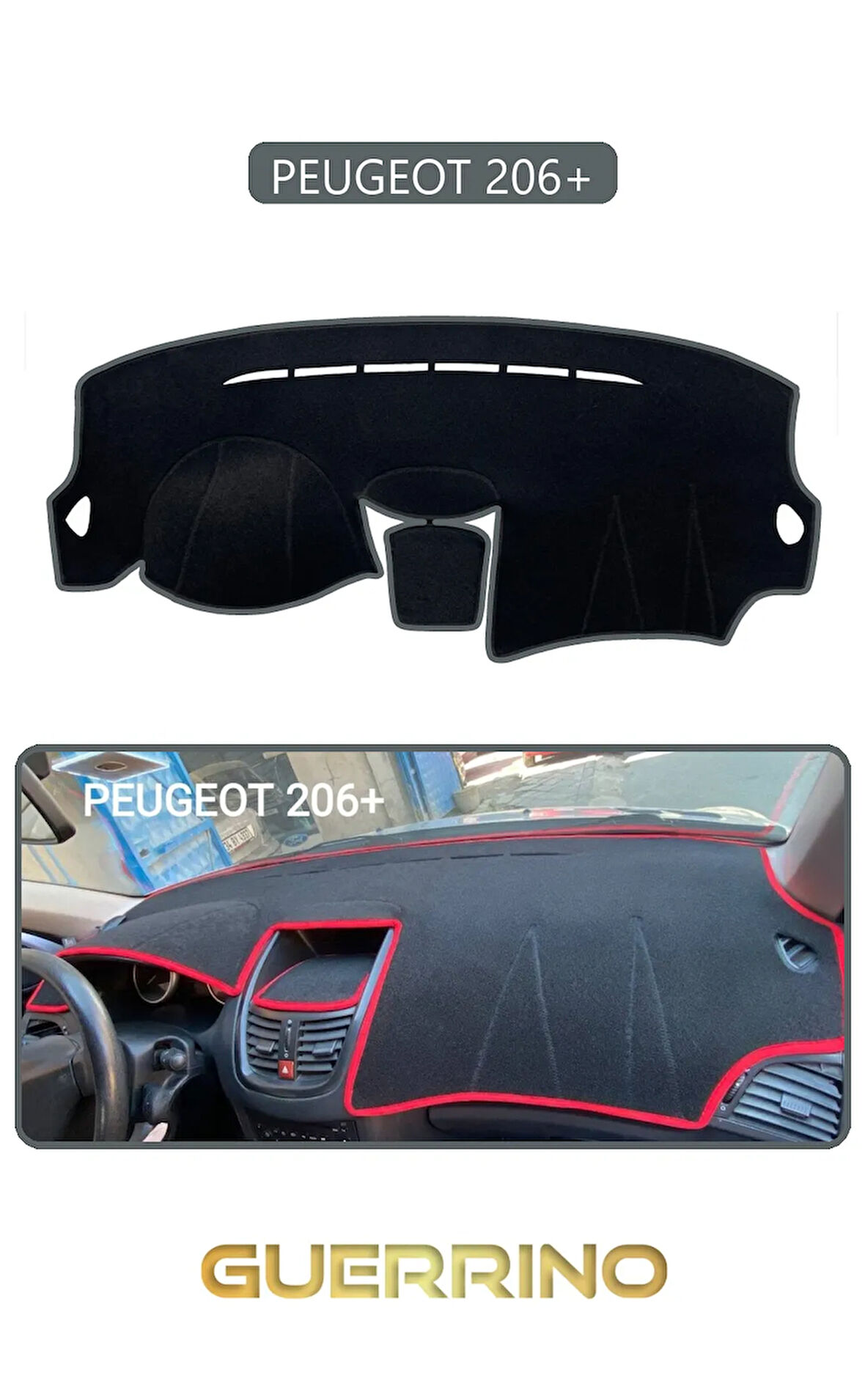 PEUGEOT 206+TORPİDO KORUMA HALISI GRİ KENAR