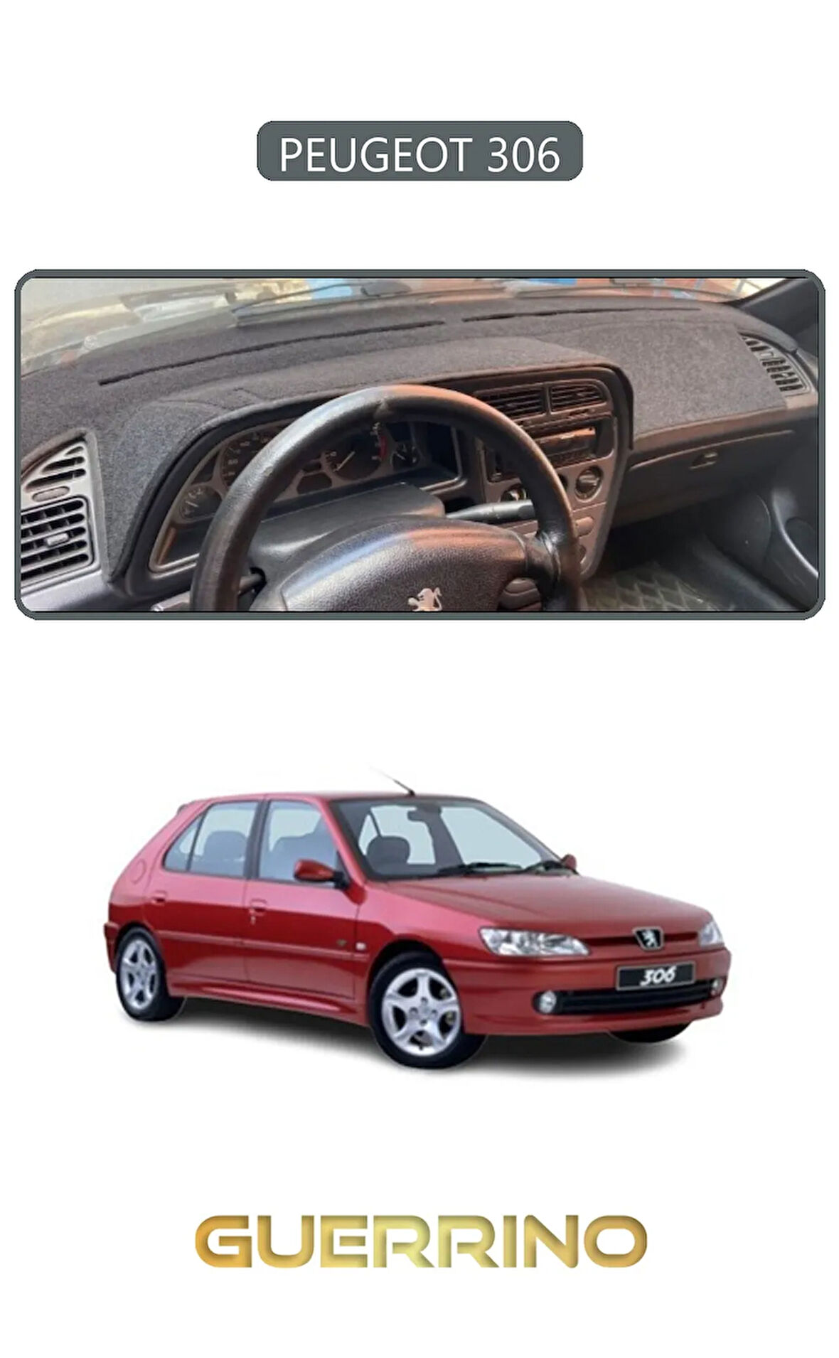 PEUGEOT 306TORPİDO KORUMA HALISI GRİ KENAR