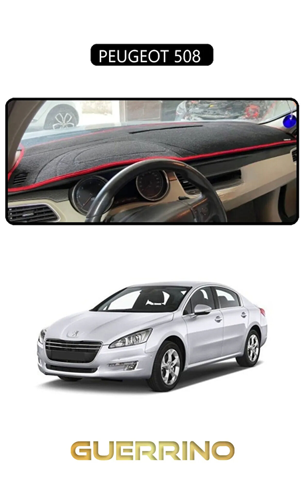 PEUGEOT 508 TORPİDO KORUMA HALISI SİYAH KENAR