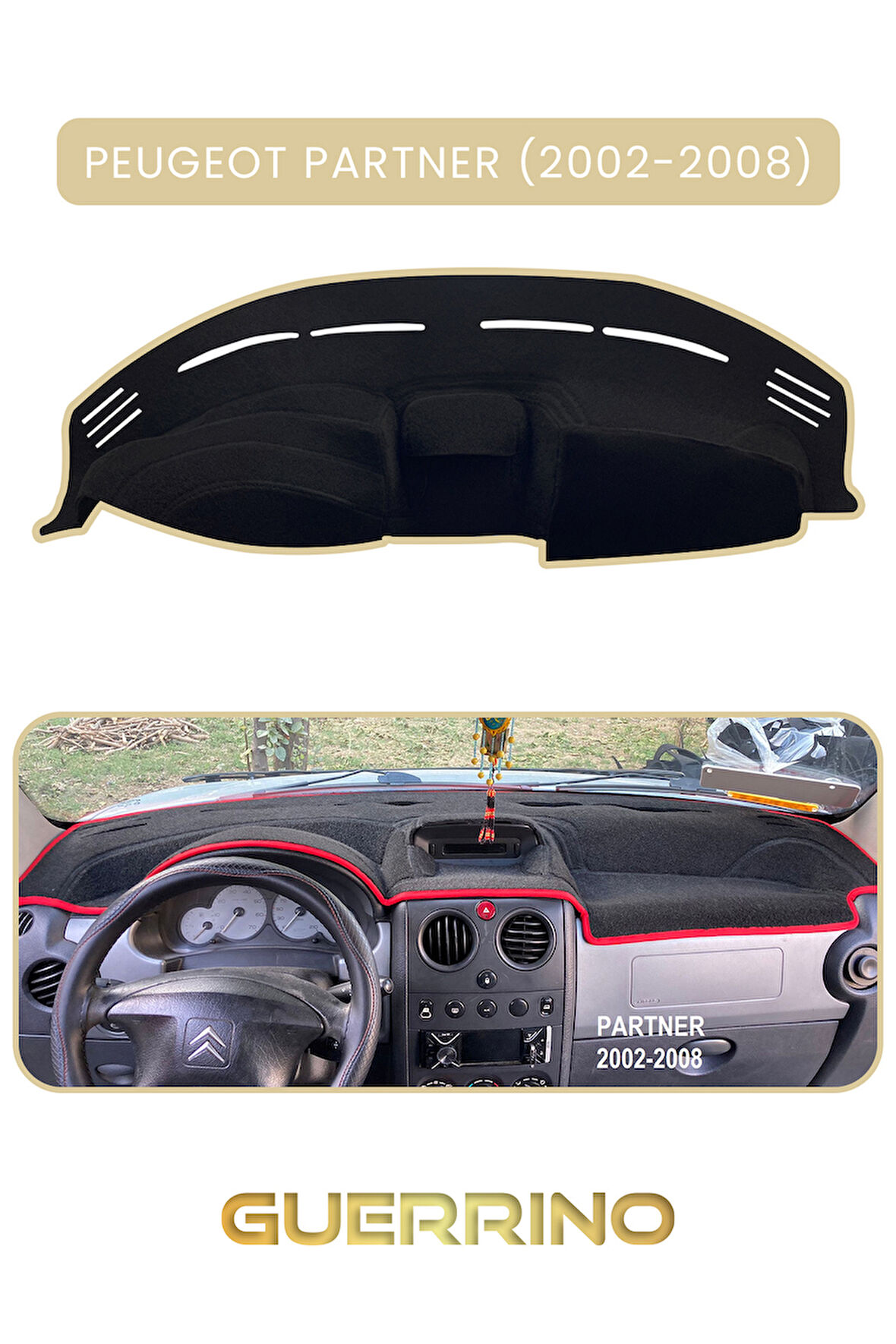 PEUGEOT Partner (2002-2008)TORPİDO KORUMA HALISI BEJ KENAR