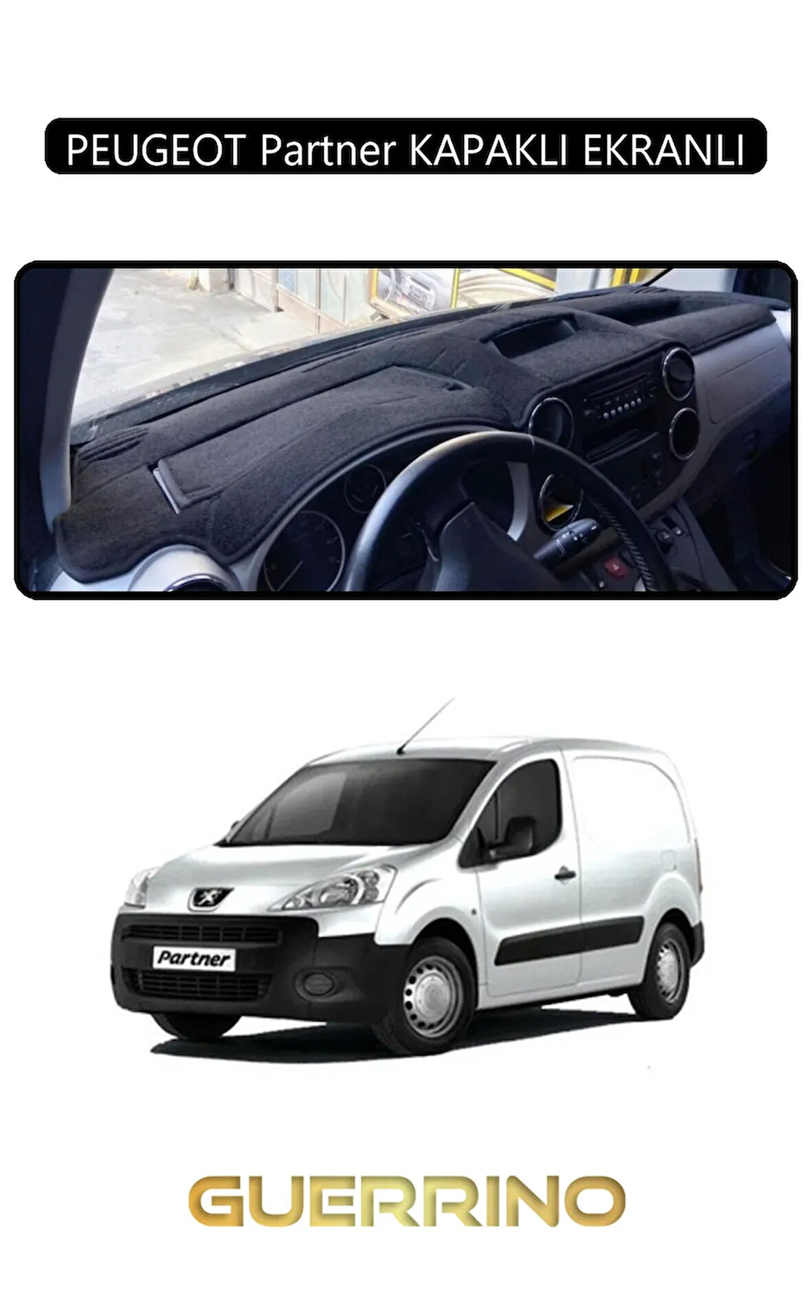 PEUGEOT Partner KAPAKLI EKRANLITORPİDO KORUMA HALISI SİYAH KENAR