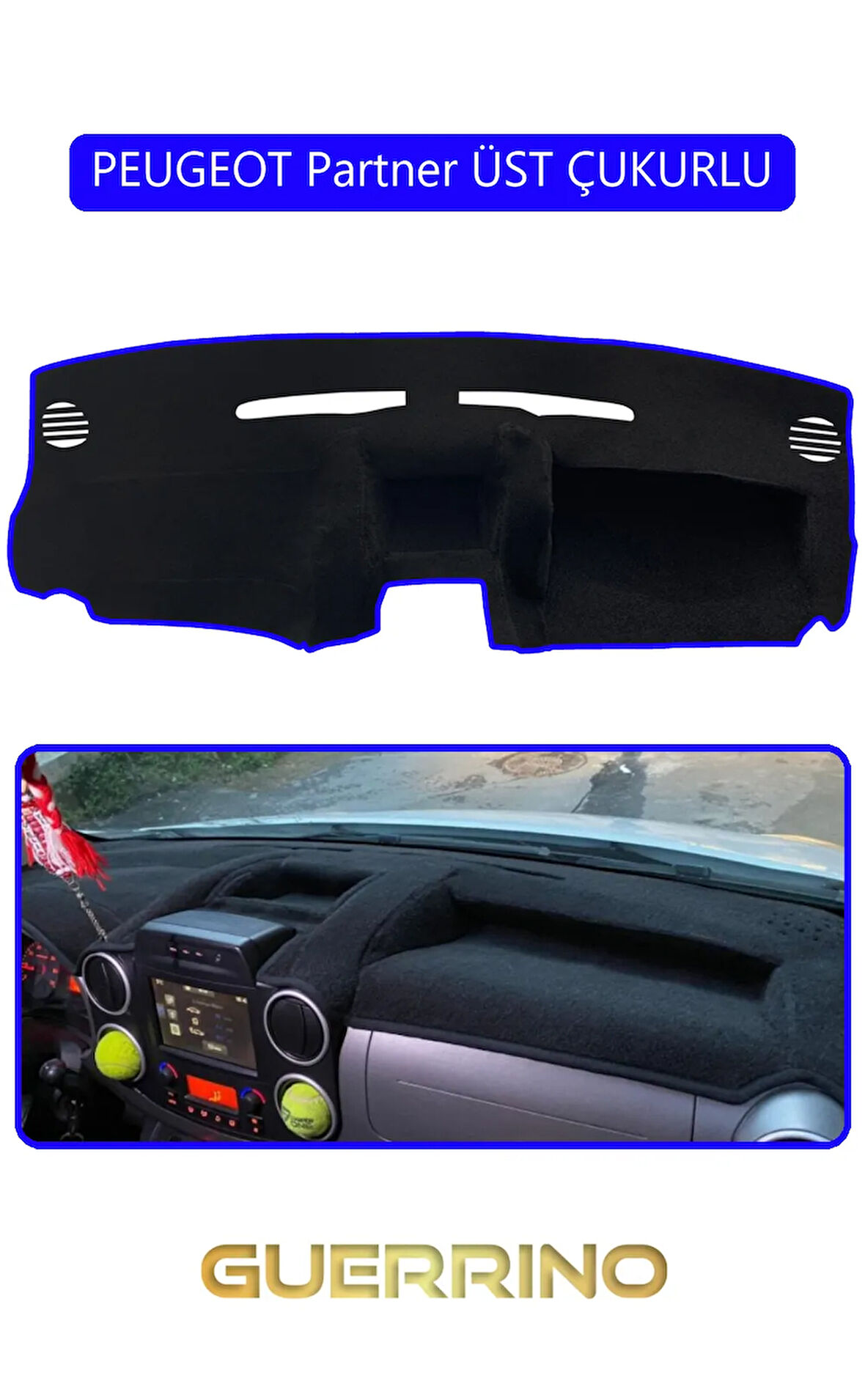 PEUGEOT Partner ÜST ÇUKURLUTORPİDO KORUMA HALISI MAVİ KENAR