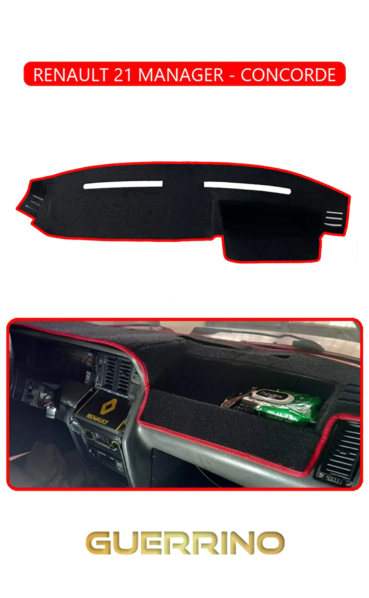 RENAULT 21 MANAGER - CONCORDETORPİDO KORUMA HALISI KIRMIZI KENAR