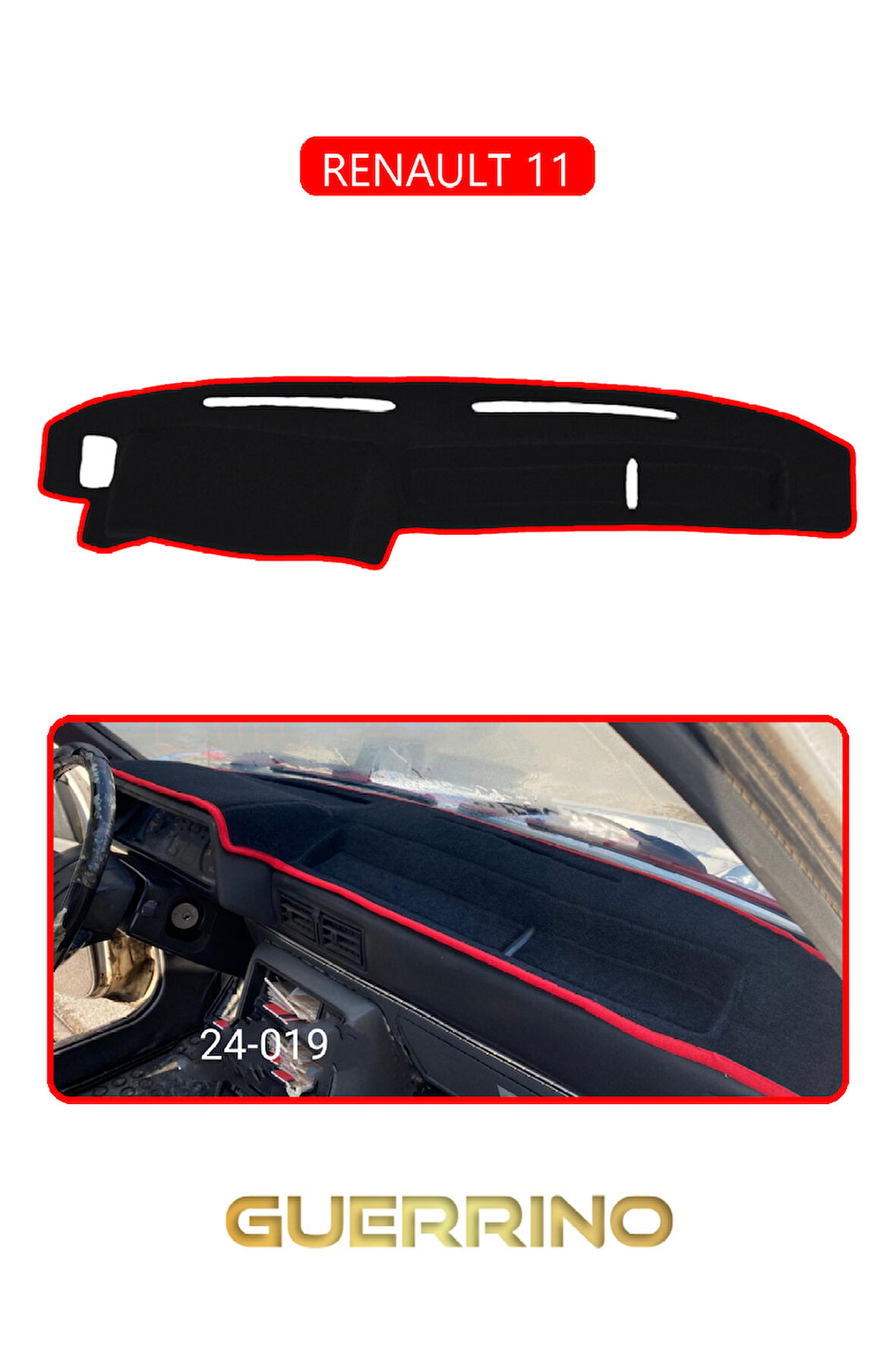 RENAULT 11TORPİDO KORUMA HALISI KIRMIZI KENAR