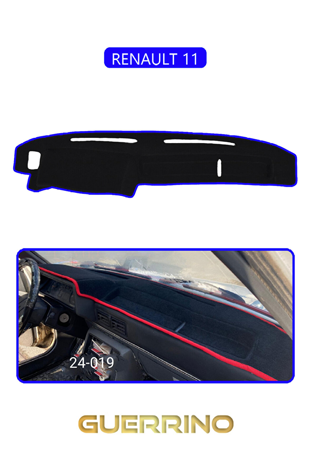 RENAULT 11TORPİDO KORUMA HALISI MAVİ KENAR