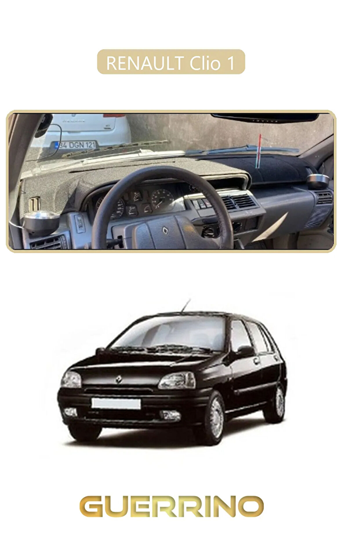RENAULT Clio 1TORPİDO KORUMA HALISI BEJ KENAR